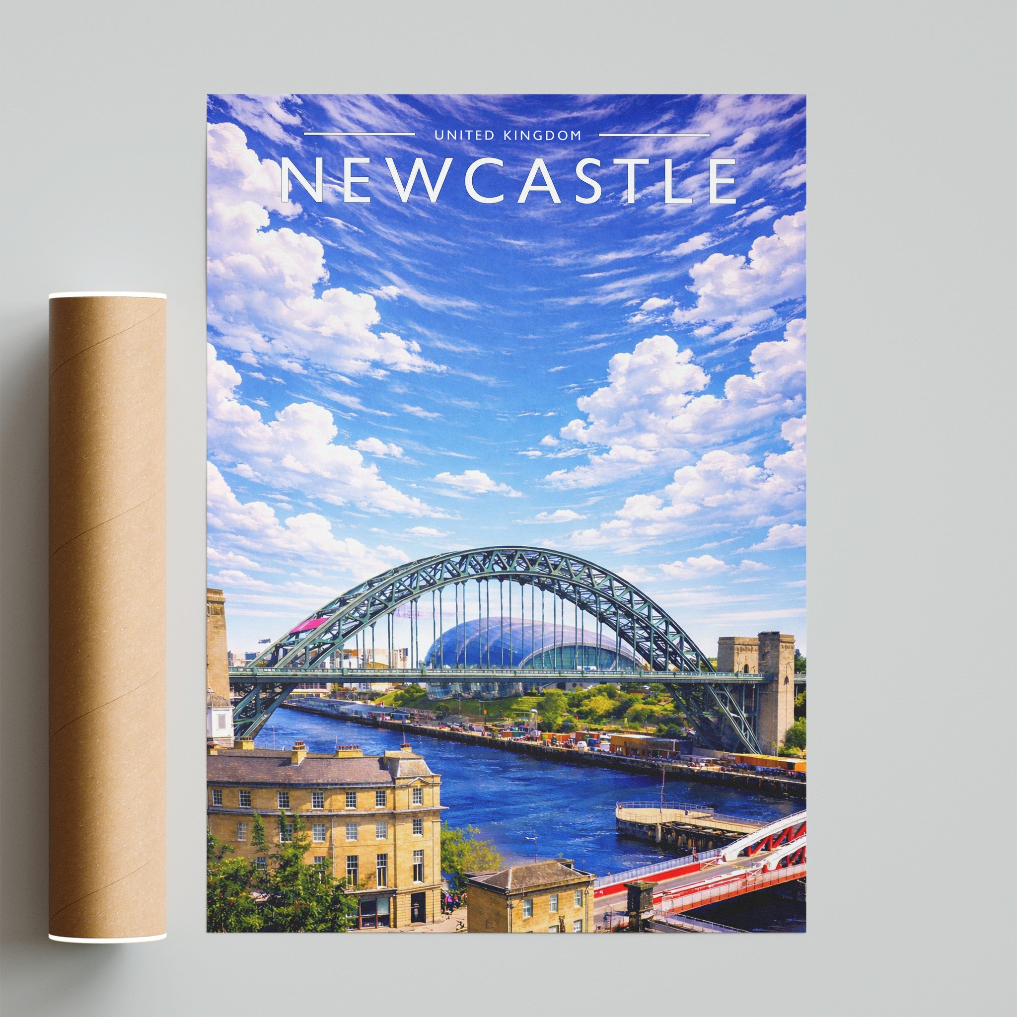 Newcastle Travel Poster - fine art print with shipping tube