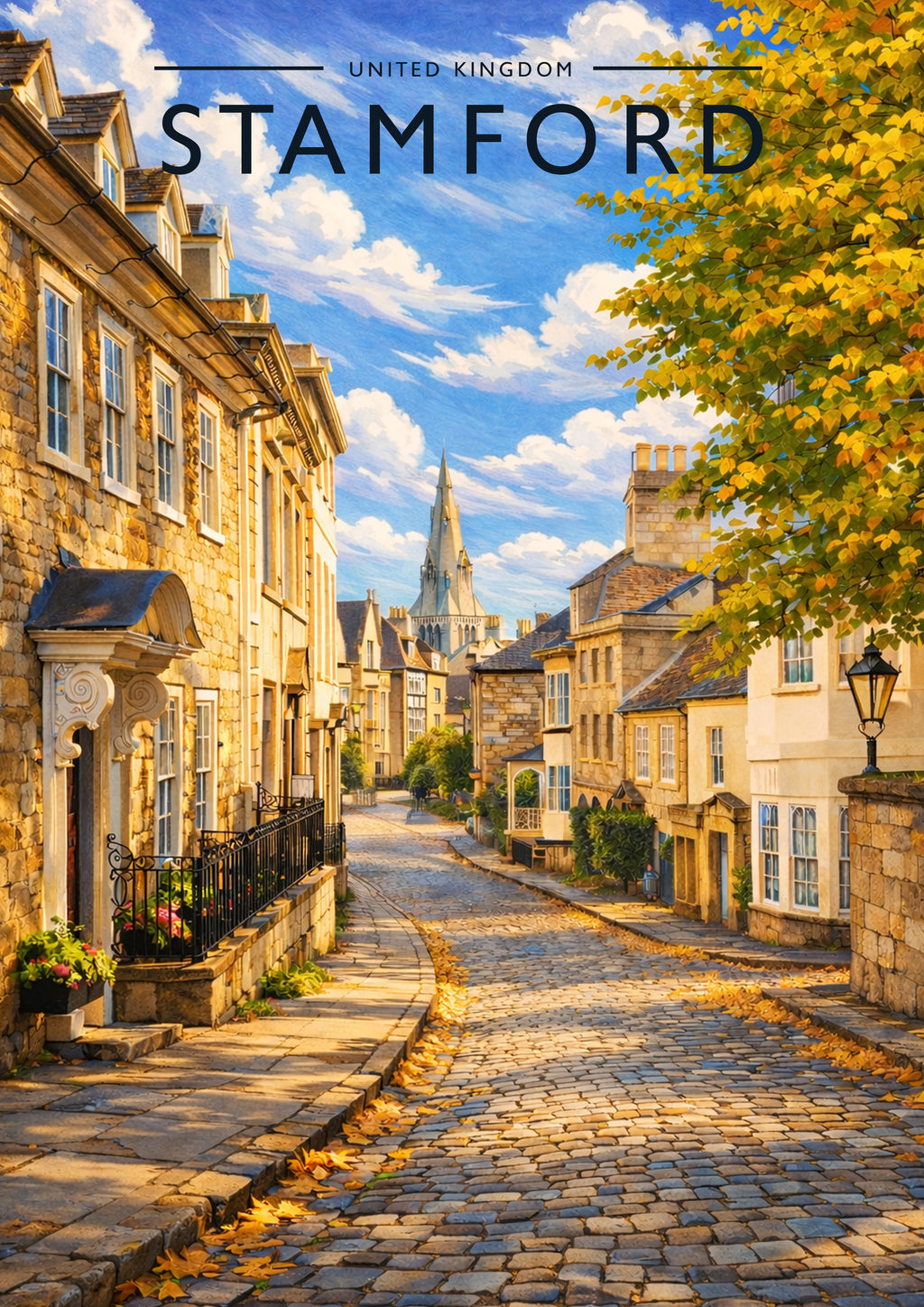 Stamford #9 Travel Poster - A4 travel poster print