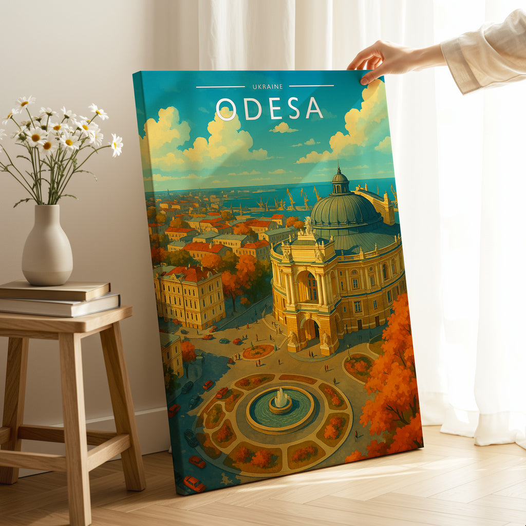 Odesa Travel Poster as a gallery-wrapped canvas
