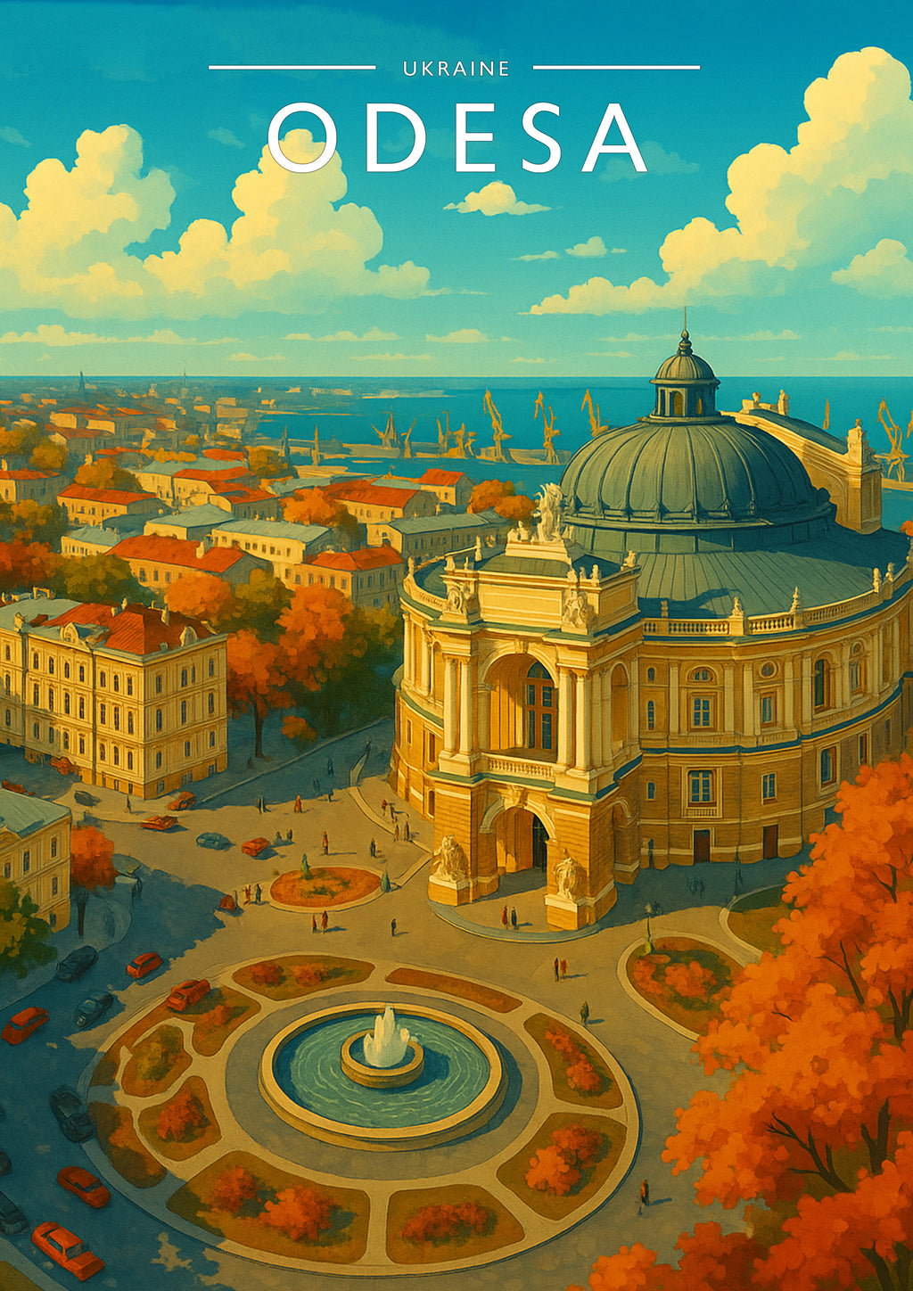 Odesa Travel Poster - A4 travel poster print