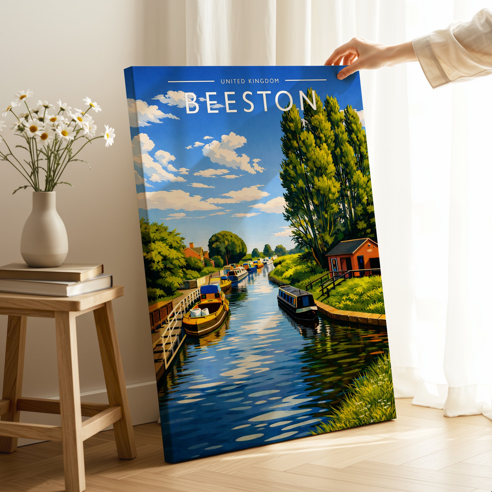 Beeston Travel Poster as a gallery-wrapped canvas