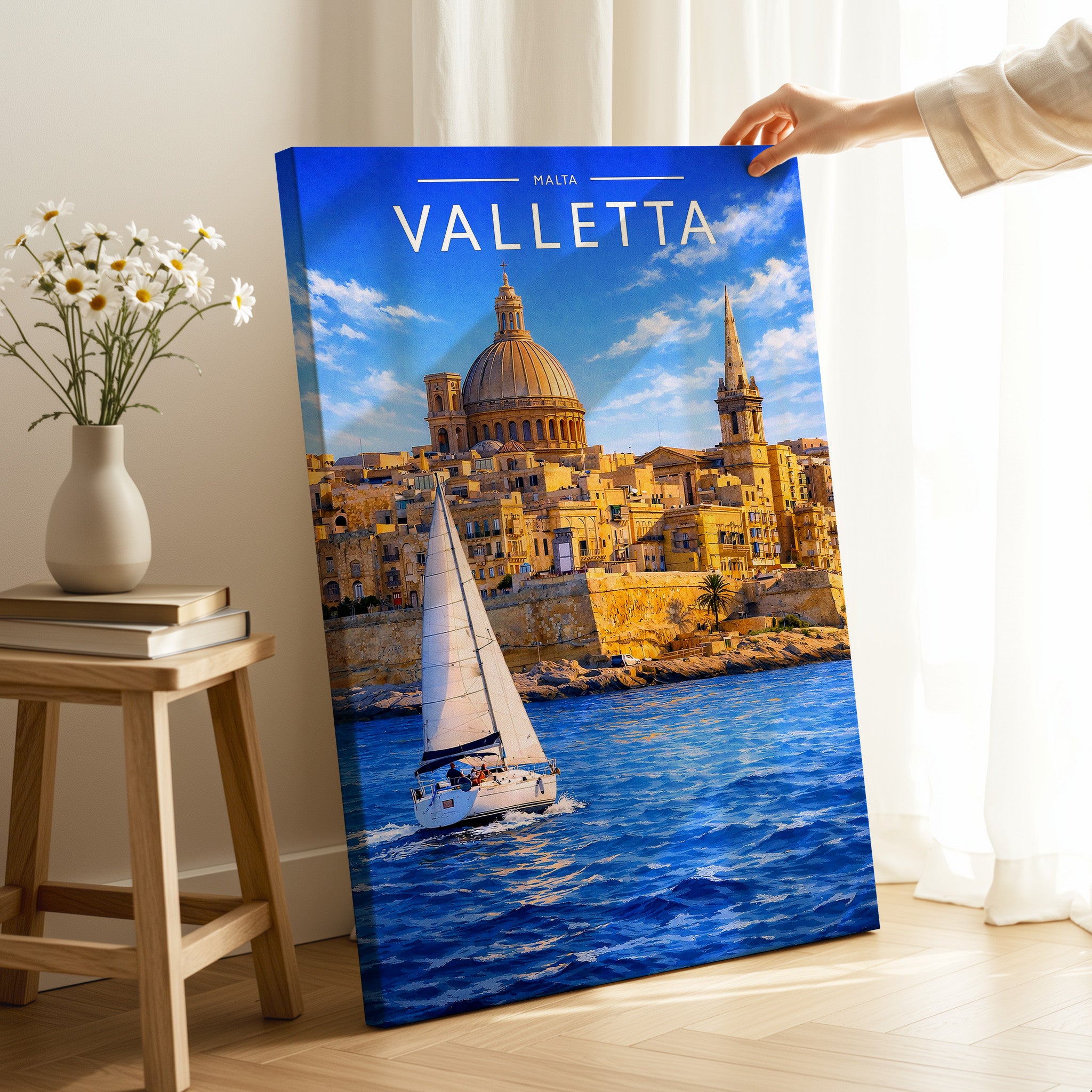 Valletta #2 Travel Poster as a gallery-wrapped canvas