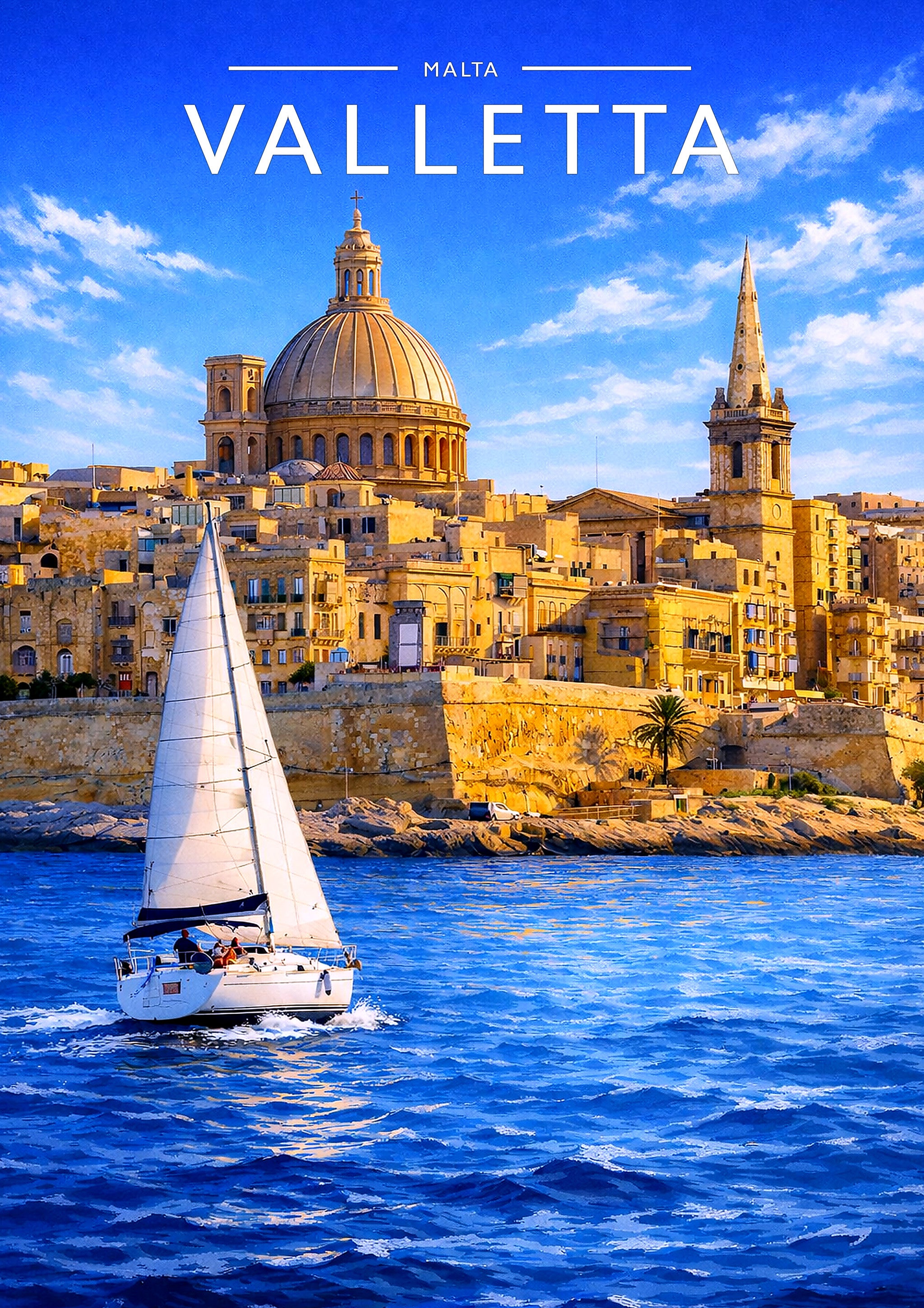 Valletta #2 Travel Poster - A4 travel poster print
