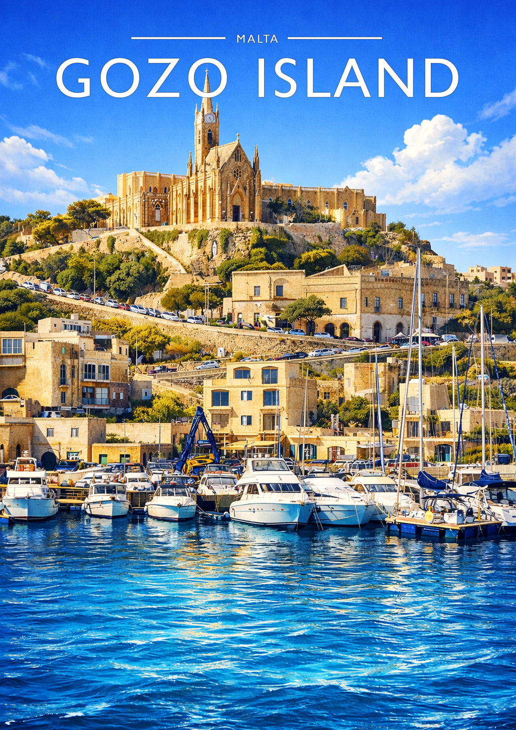 Gozo Island Travel Poster - A4 travel poster print