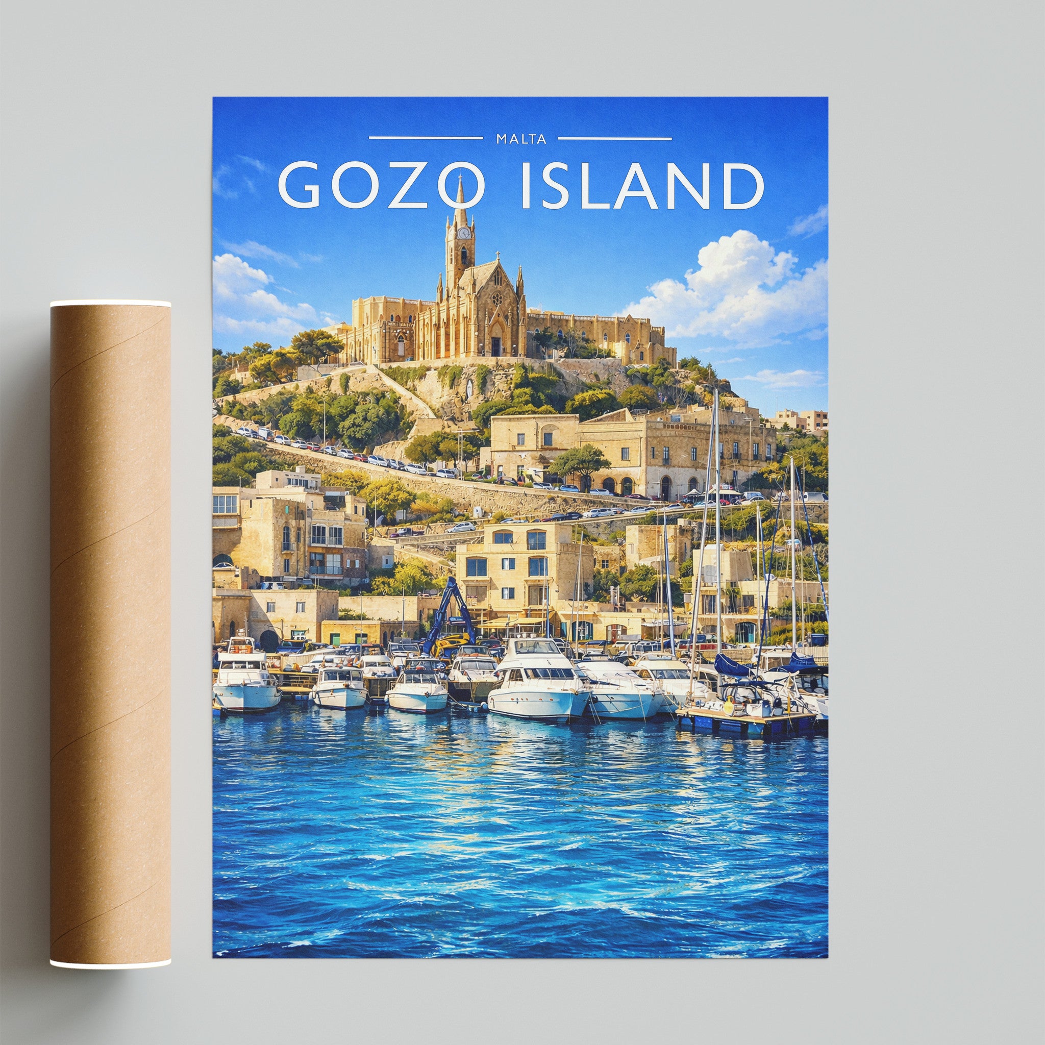 Gozo Island Travel Poster - fine art print with shipping tube