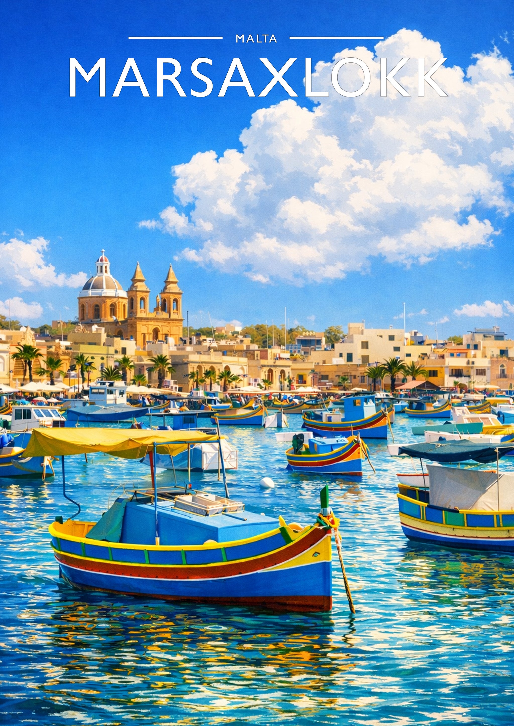 Marsaxlokk Travel Poster - A4 travel poster print
