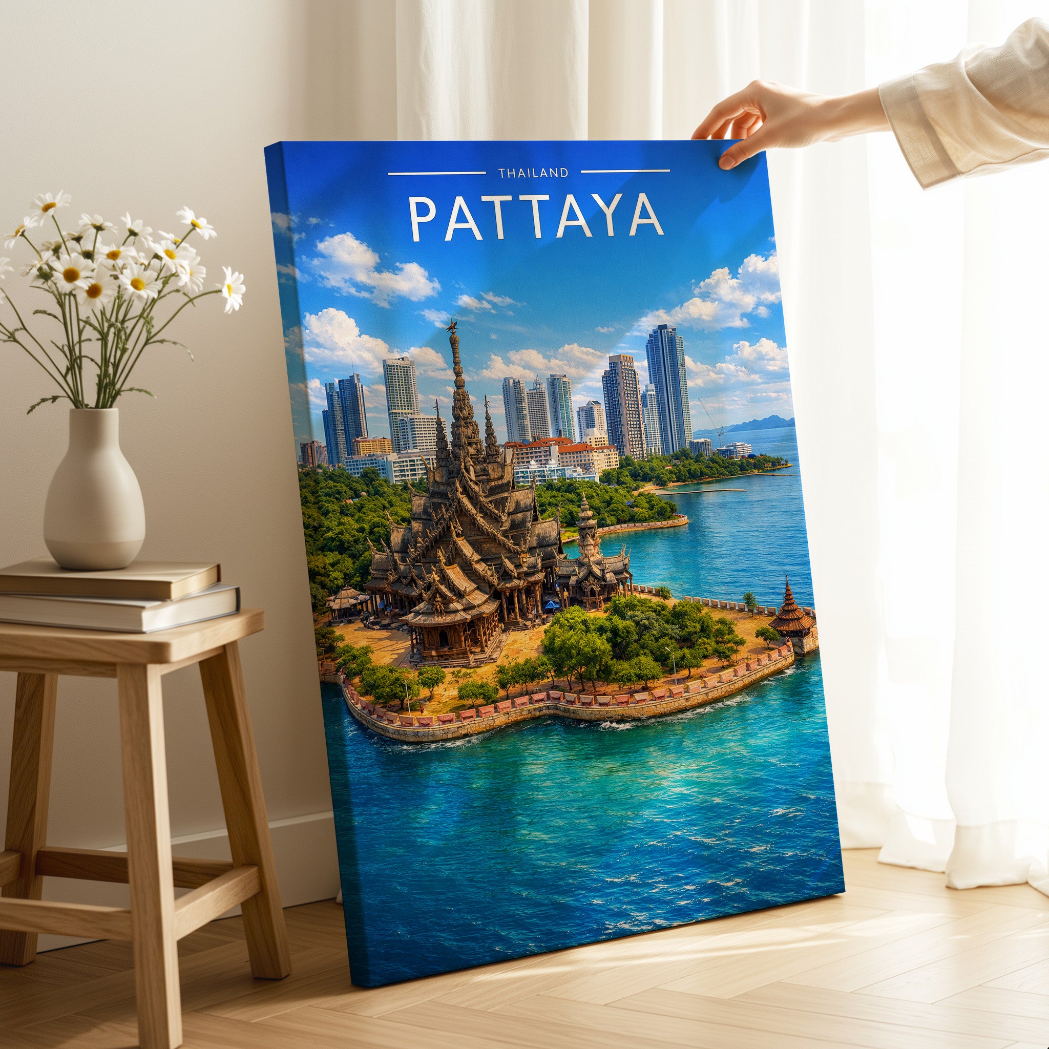 Pattaya Travel Poster as a gallery-wrapped canvas