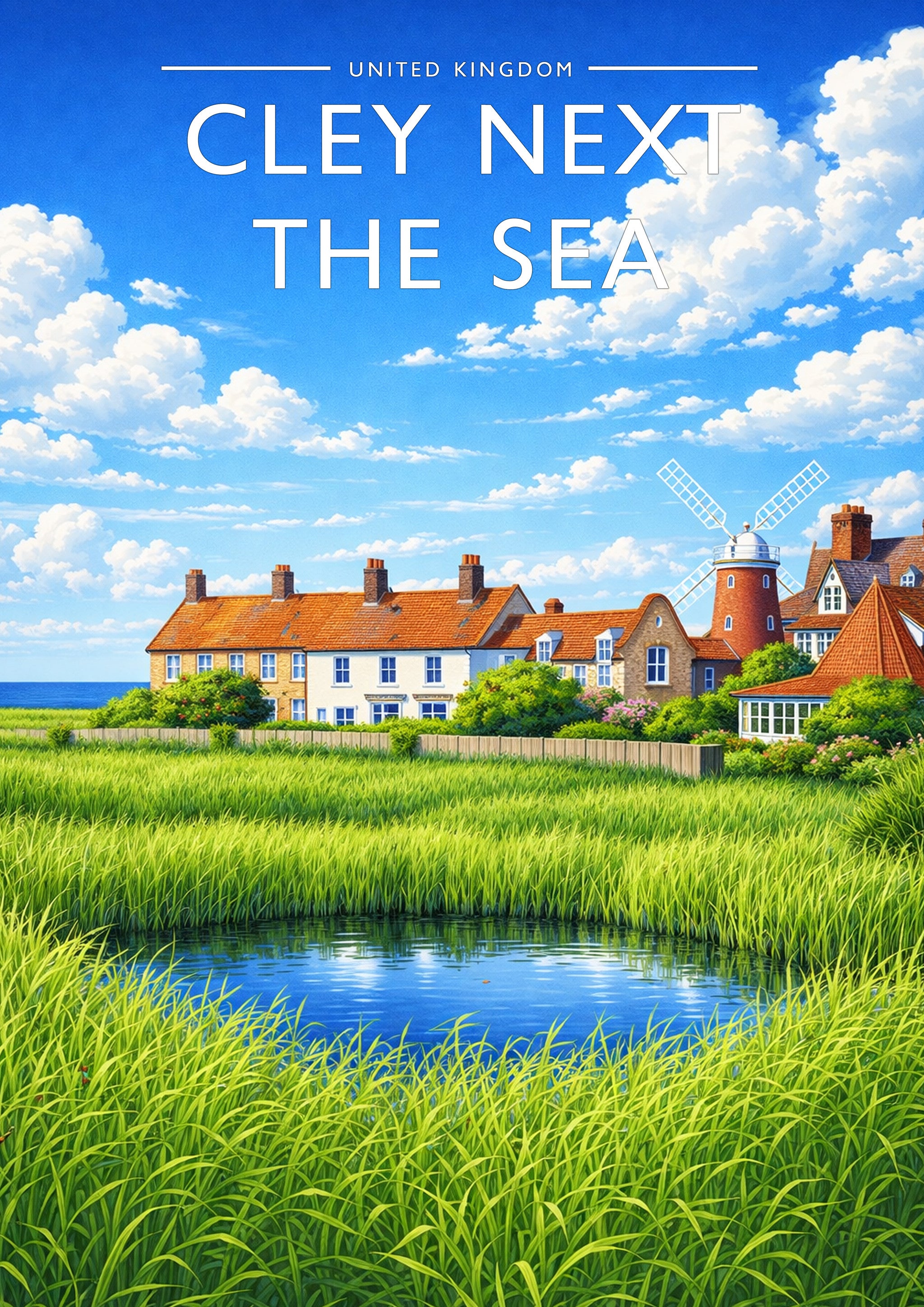 Cley next the Sea Travel Poster - A4 travel poster print
