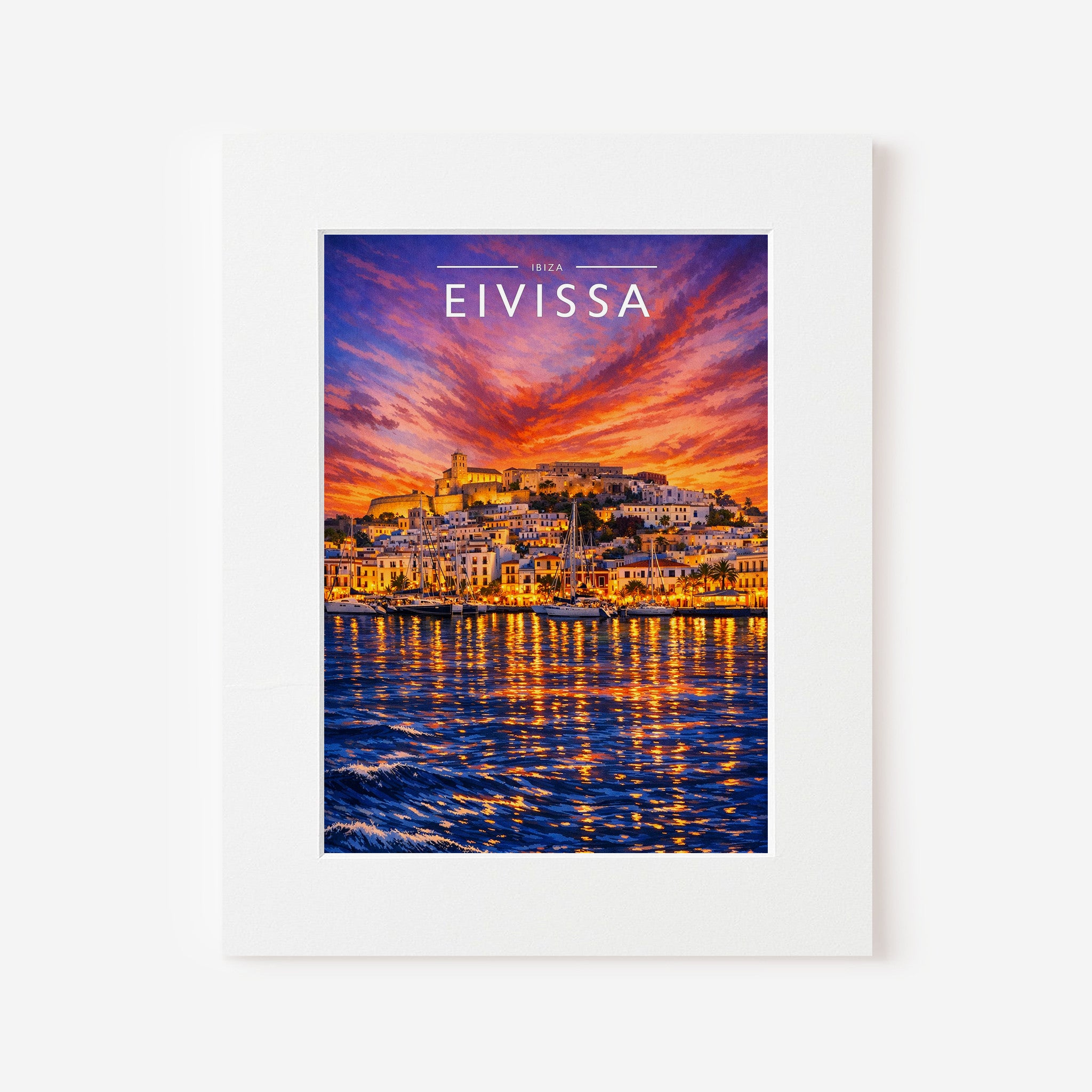 Eivissa #3 Travel Poster in a white mount