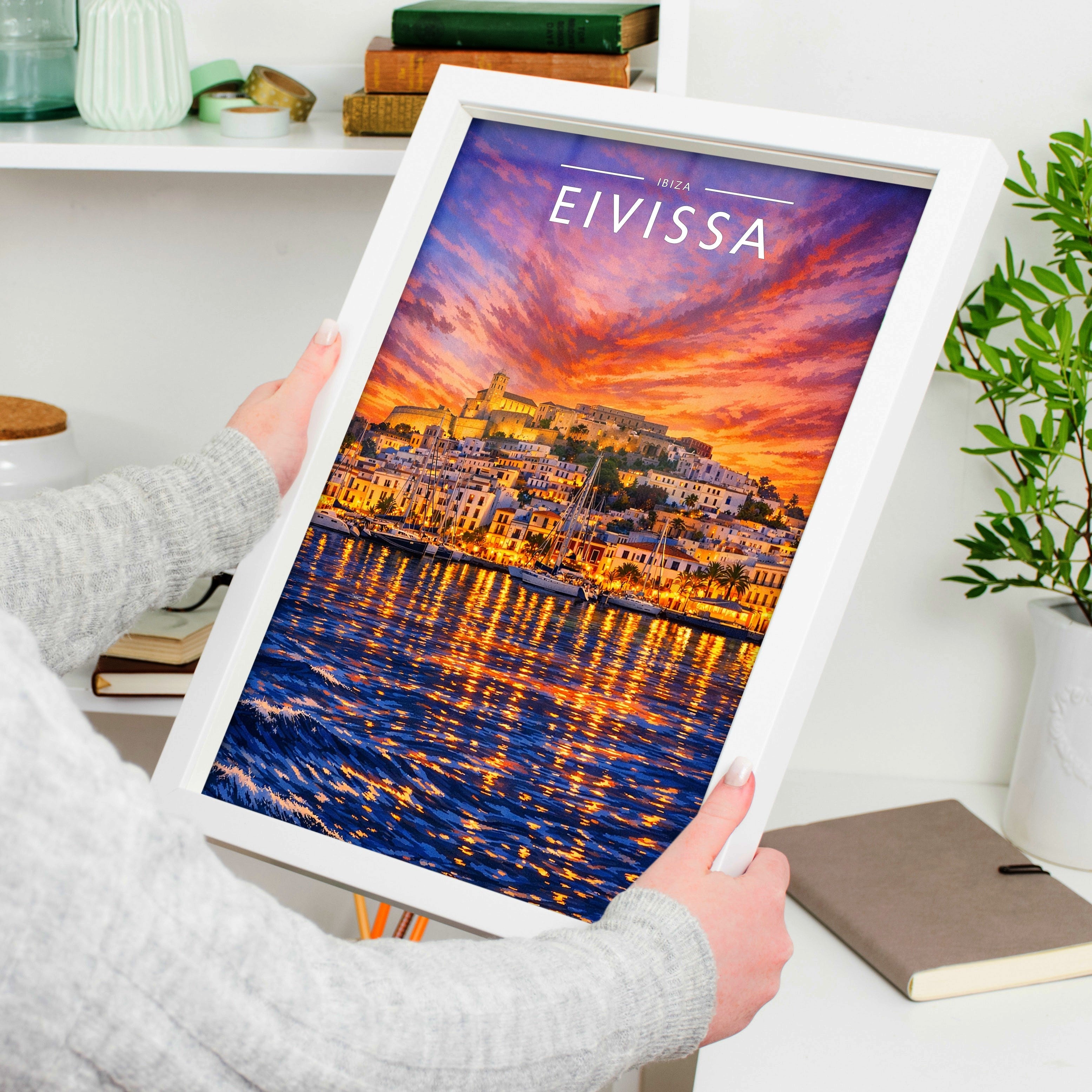 Eivissa #3 Travel Poster held in a white frame