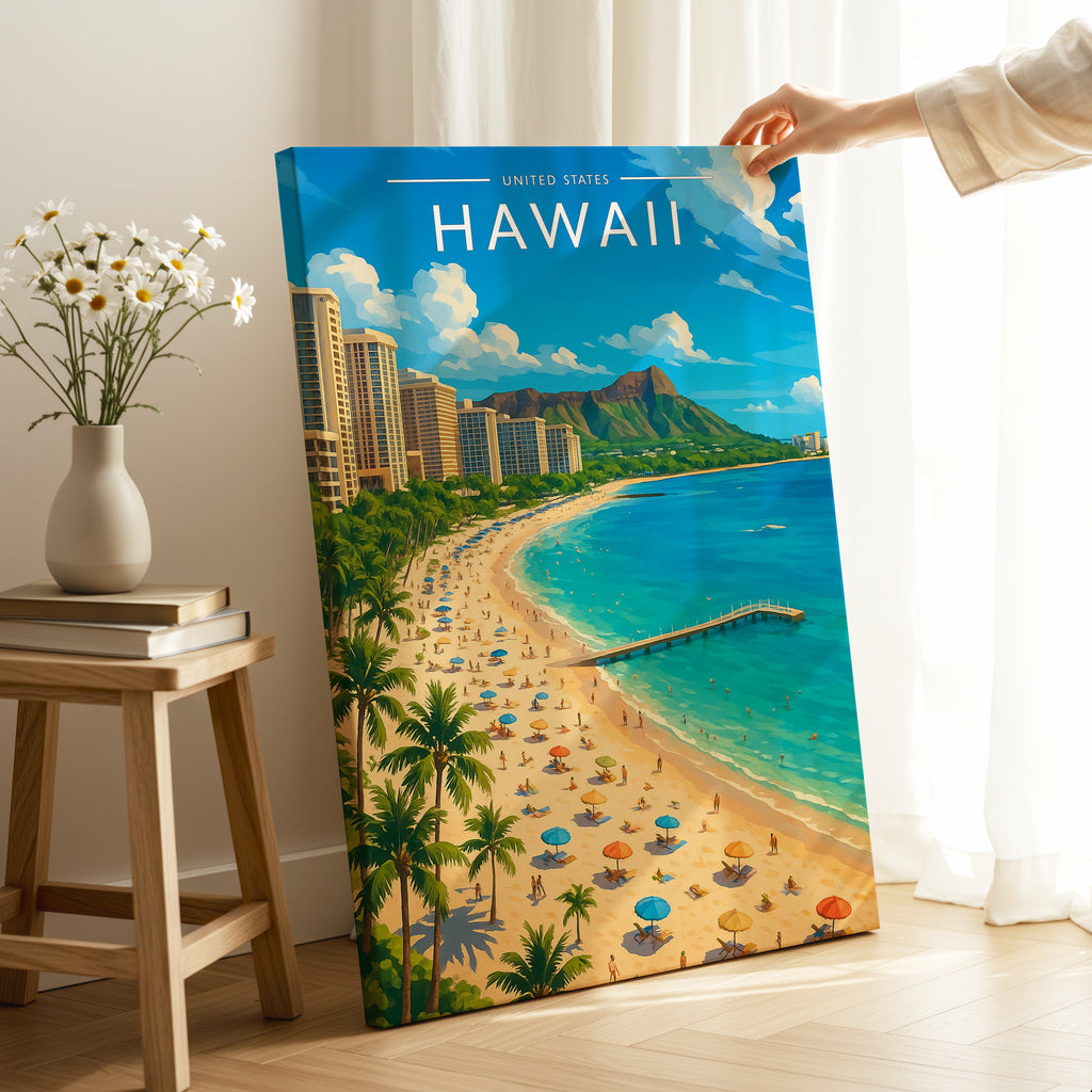 Hawaii Travel Poster as a gallery-wrapped canvas