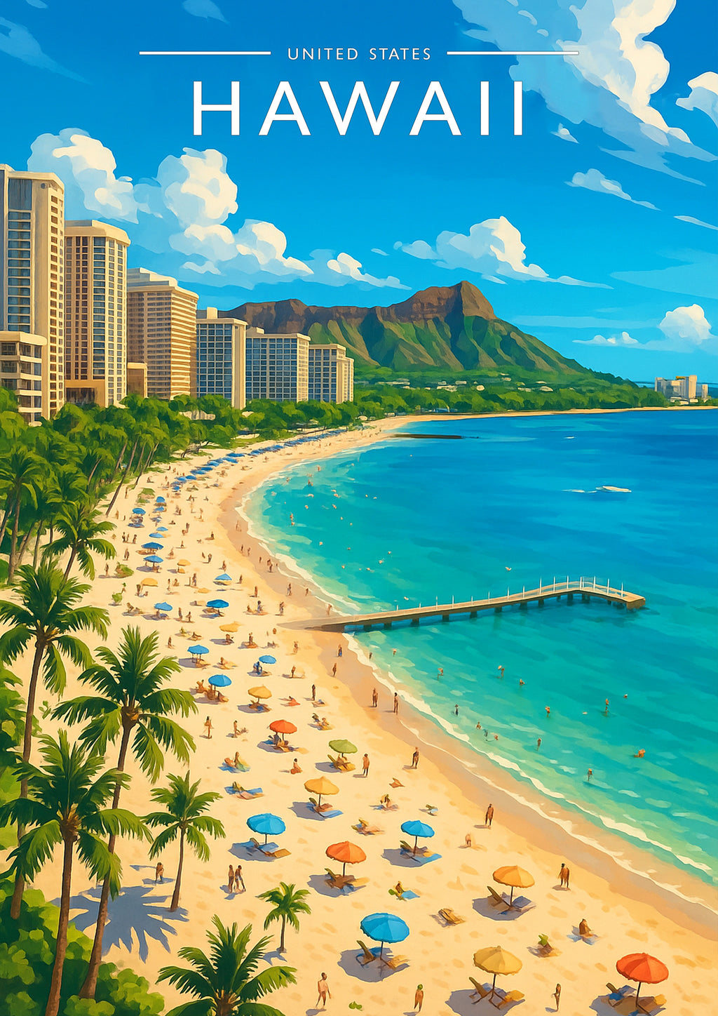 Hawaii Travel Poster - A4 travel poster print