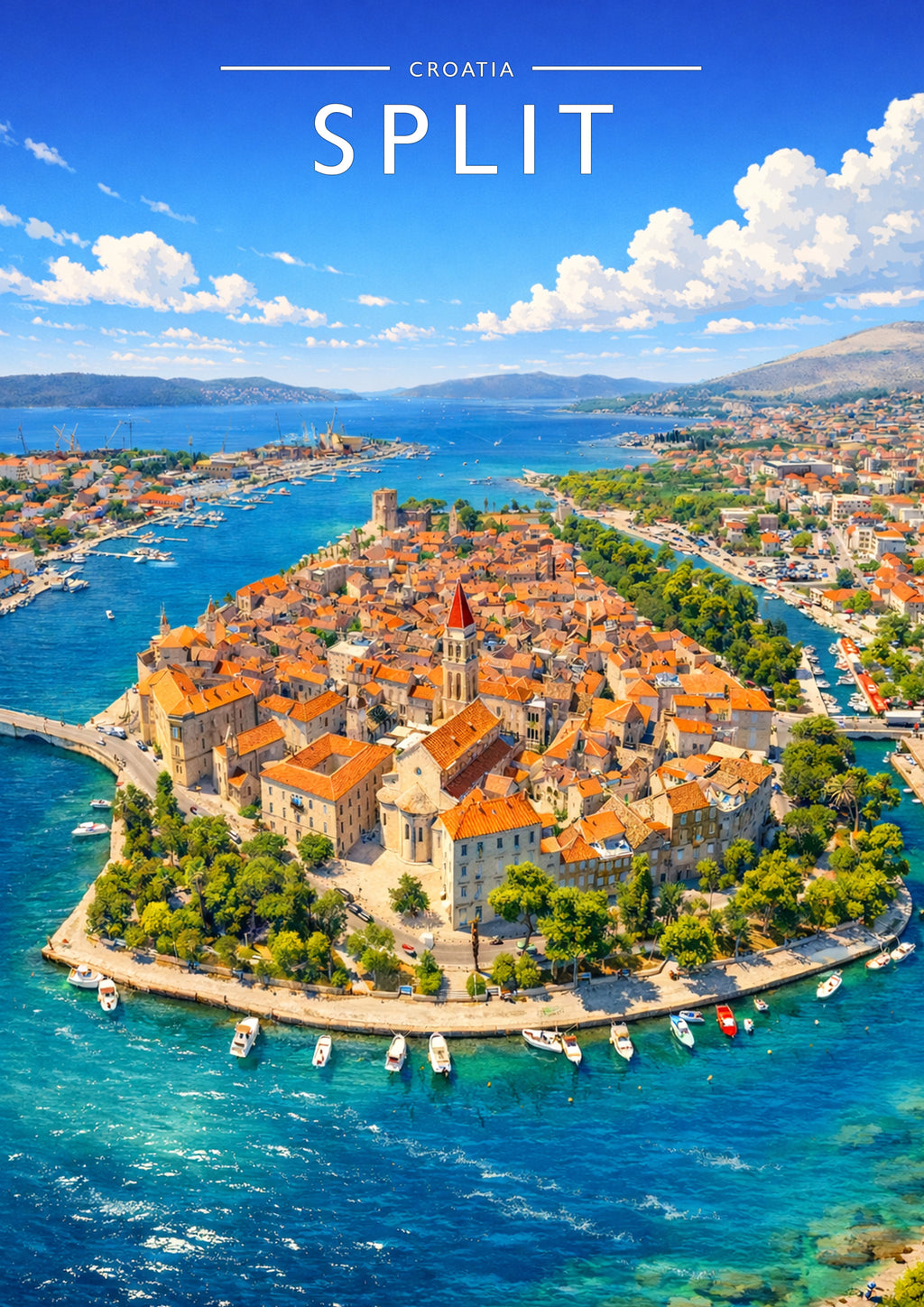 Split Travel Poster - A4 travel poster print
