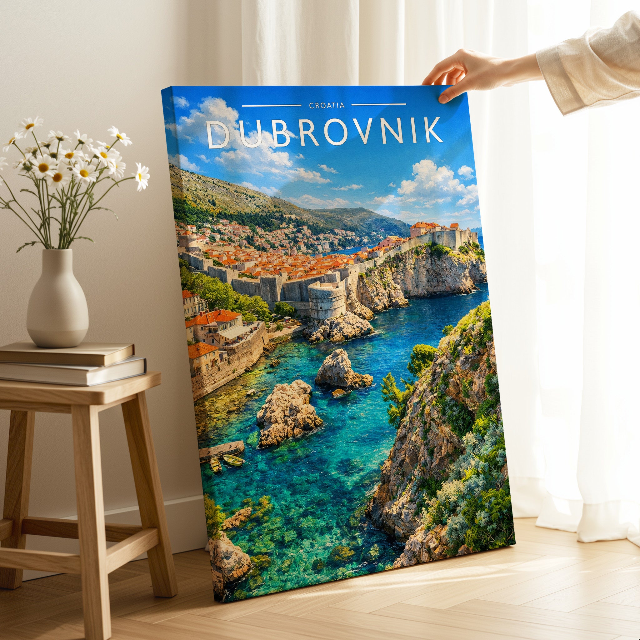 Dubrovnik Travel Poster as a gallery-wrapped canvas