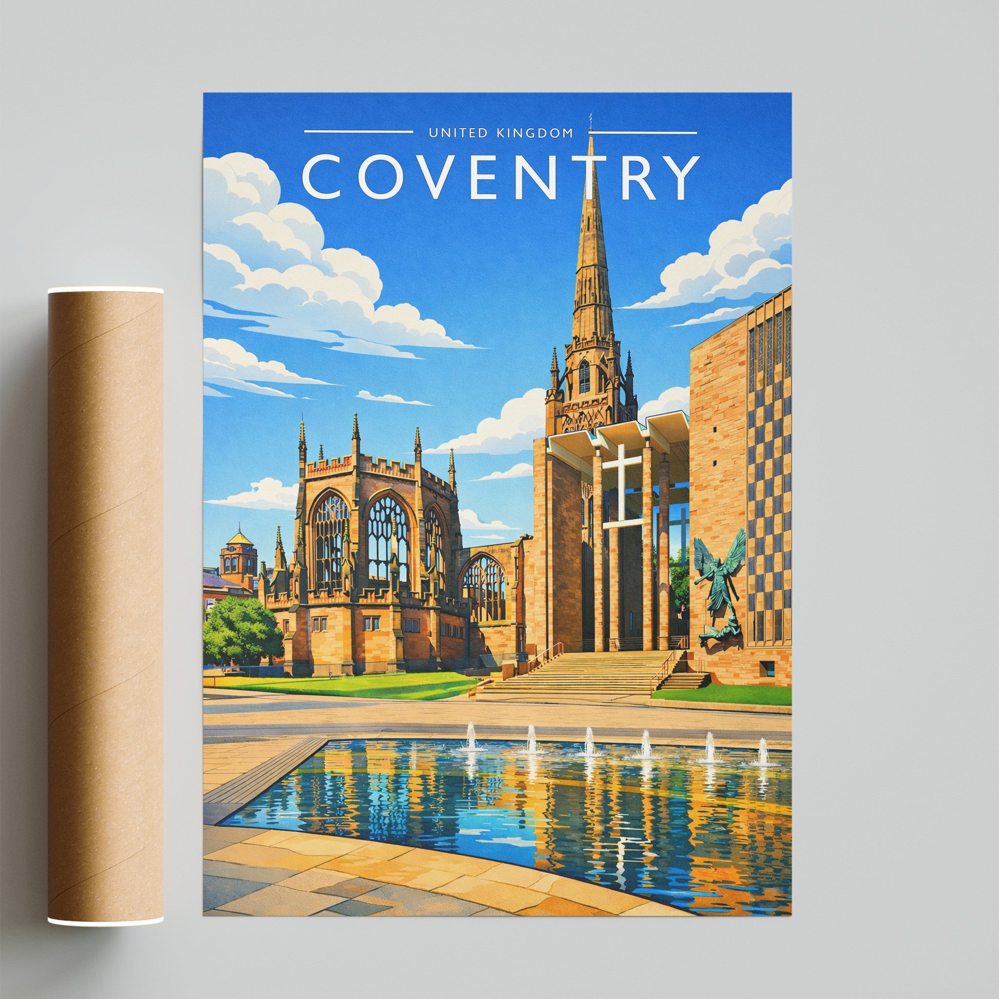 Coventry Travel Poster - fine art print with shipping tube