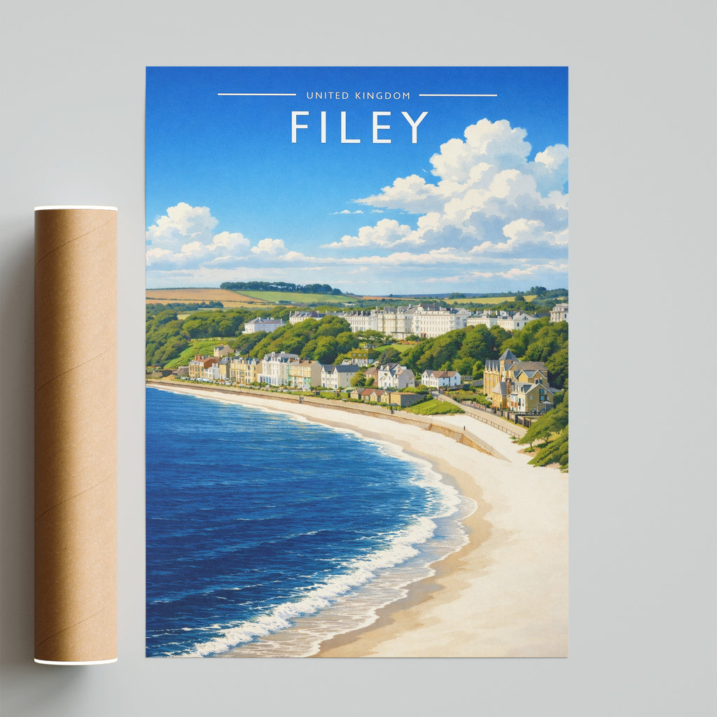 Filey Travel Poster - fine art print with shipping tube