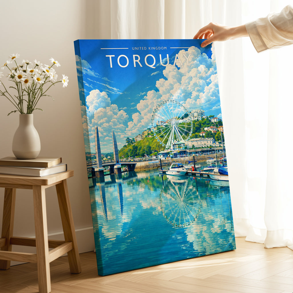 Torquay Travel Poster as a gallery-wrapped canvas