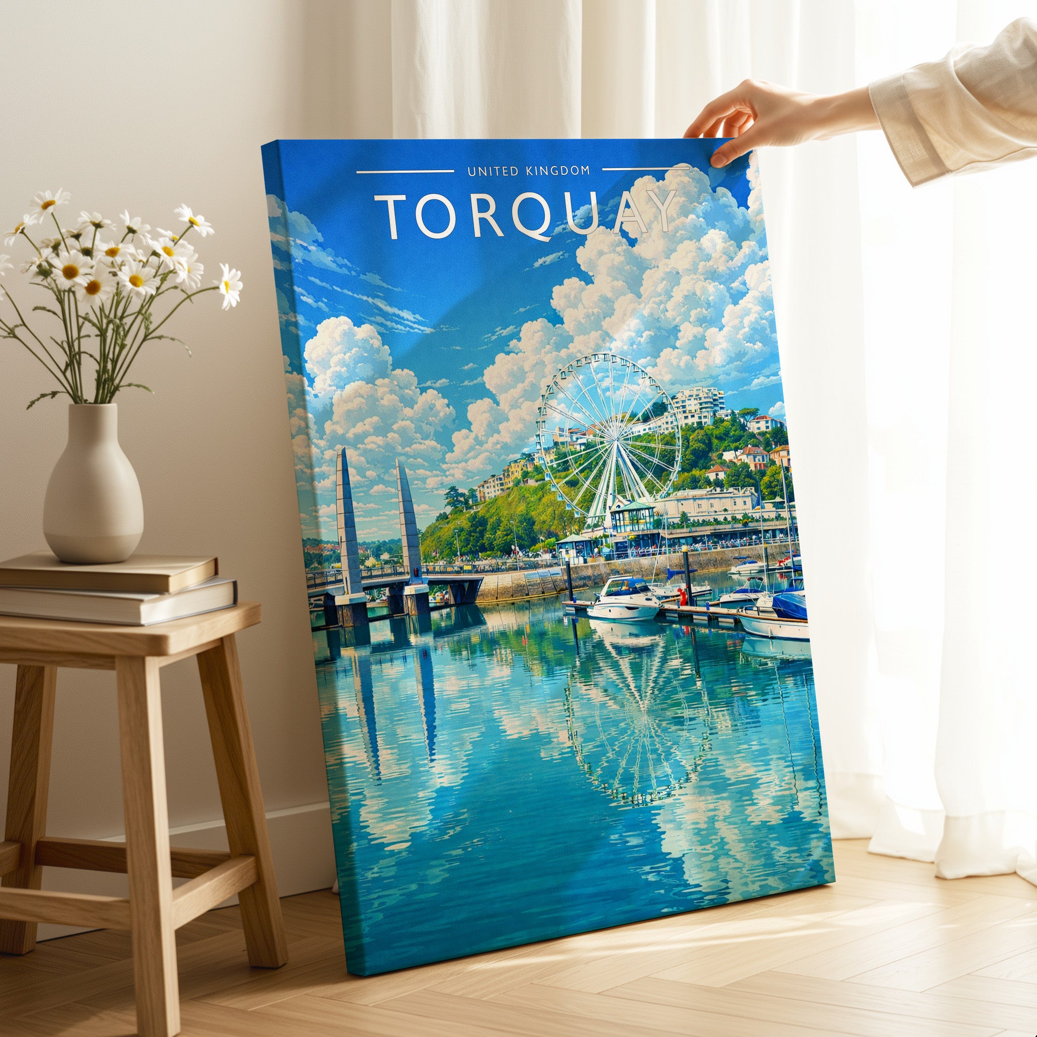 Torquay Travel Poster as a gallery-wrapped canvas