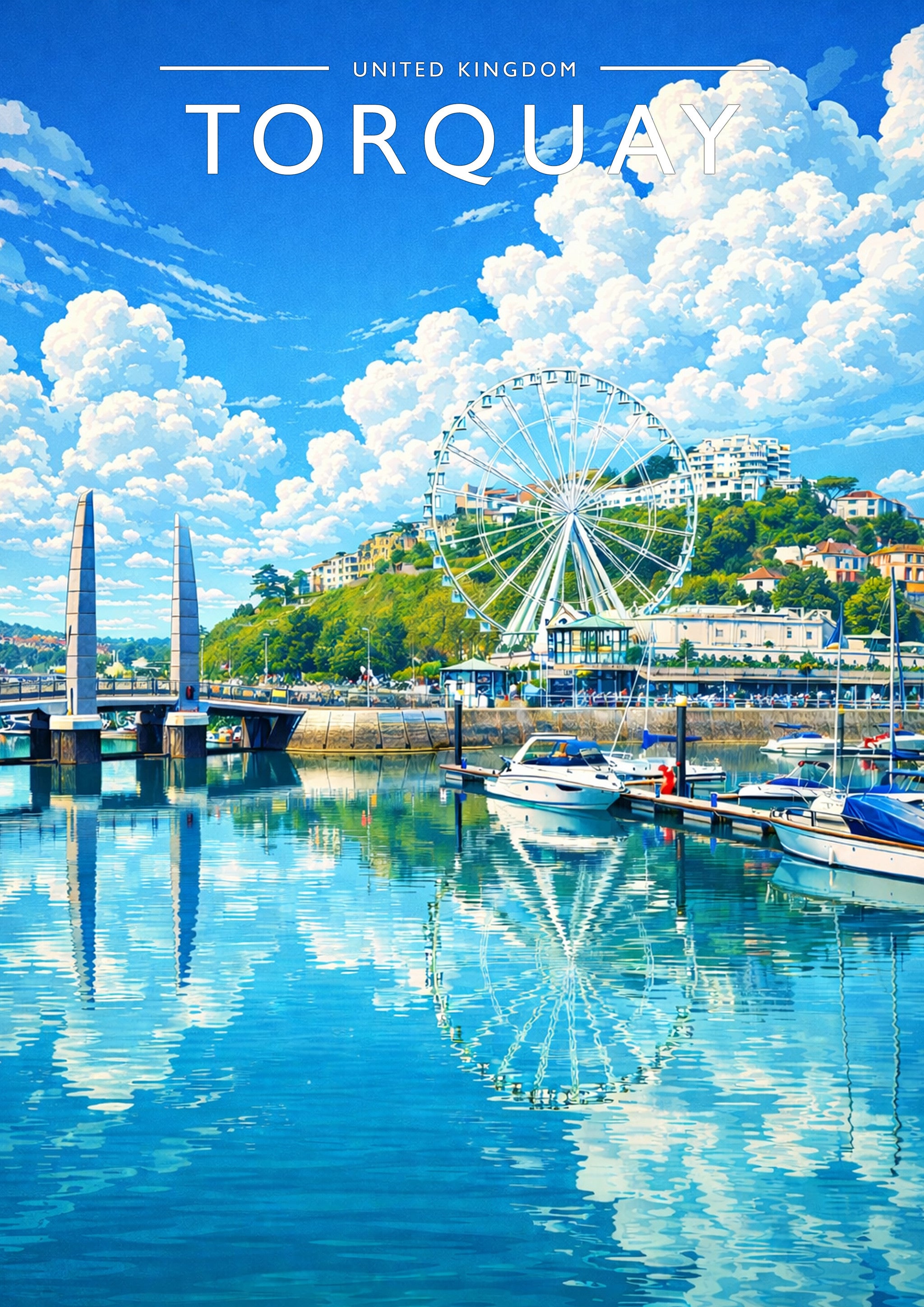 Torquay Travel Poster - A4 travel poster print