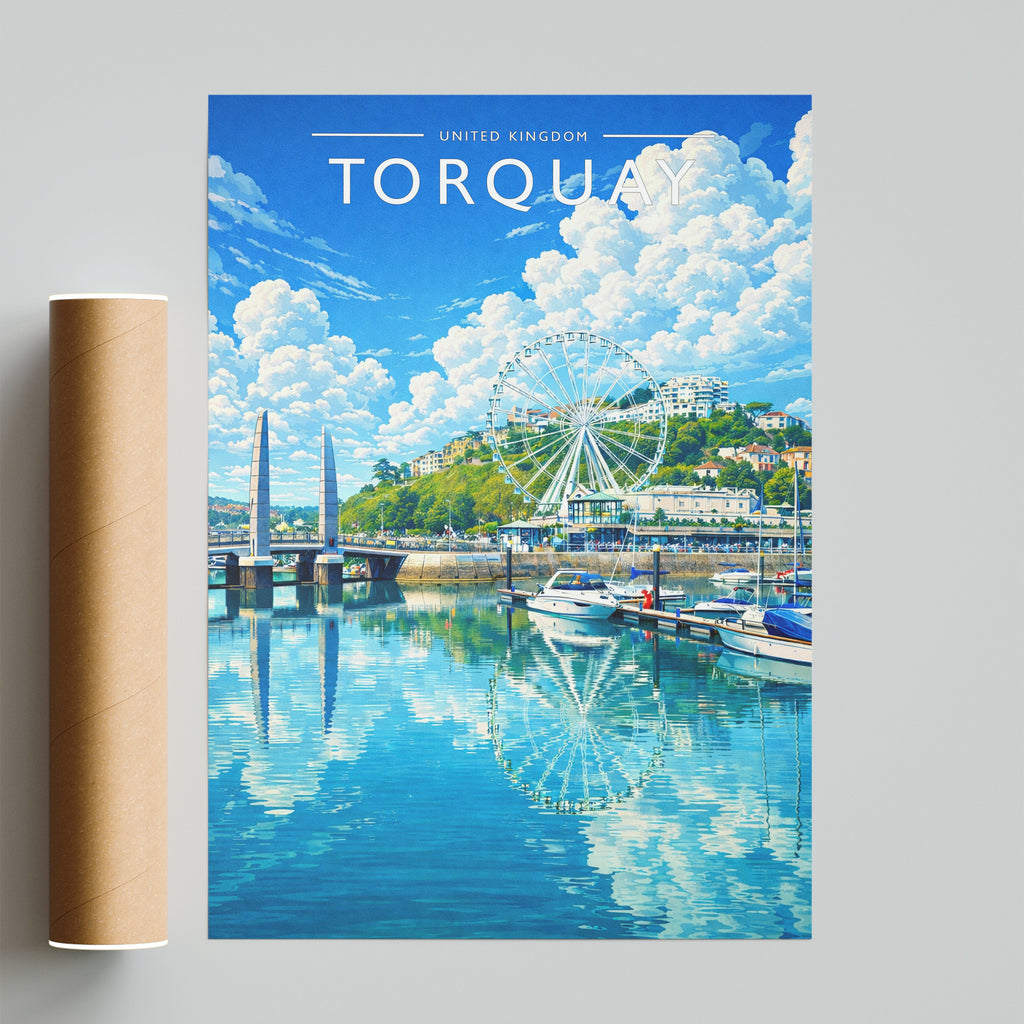 Torquay Travel Poster - fine art print with shipping tube