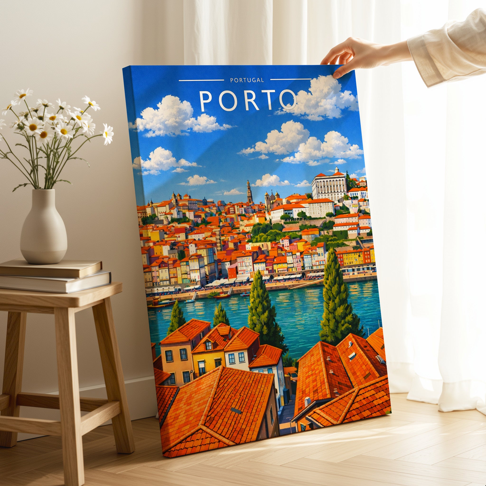 Porto Travel Poster as a gallery-wrapped canvas