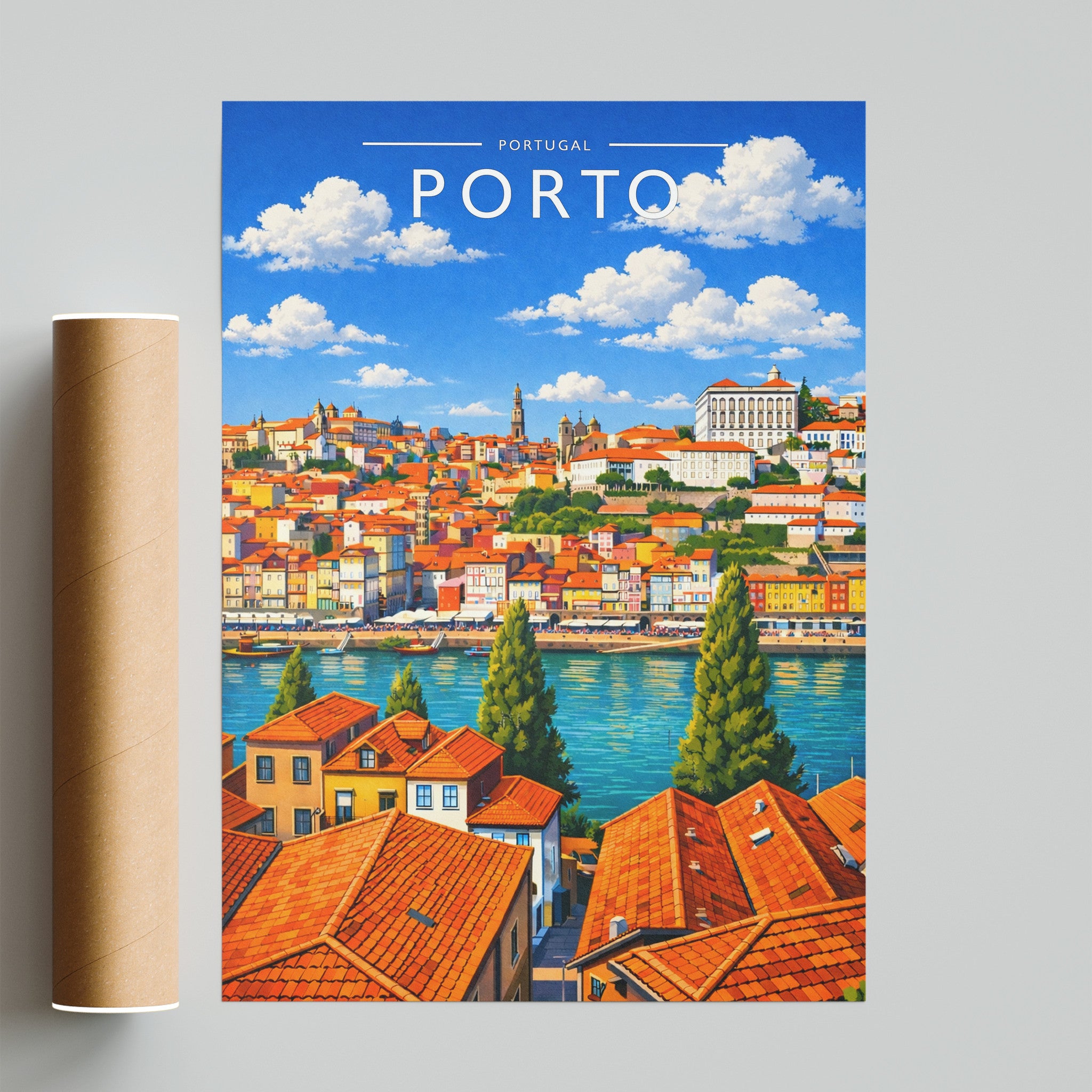 Porto Travel Poster - fine art print with shipping tube