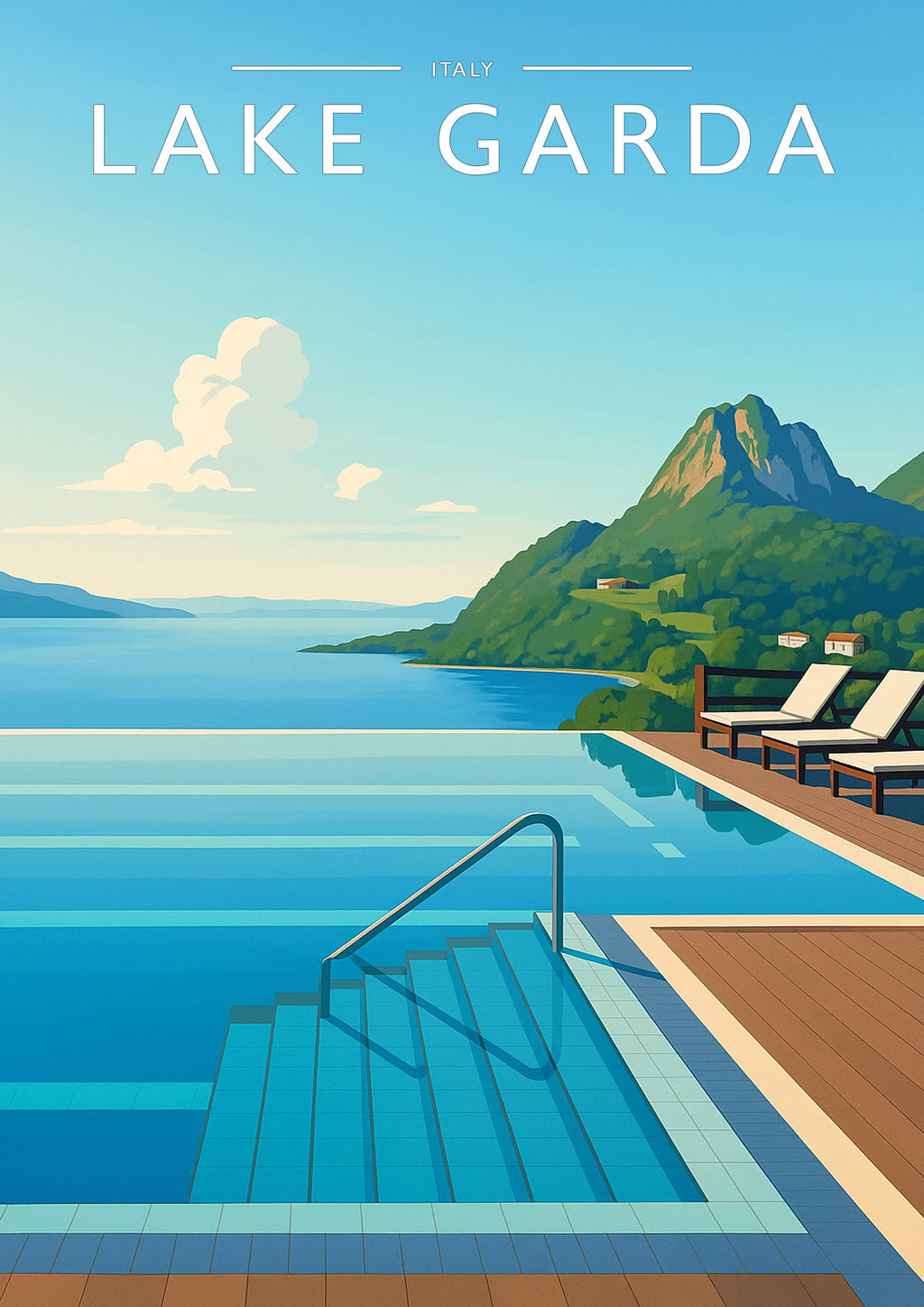 Lake Garda Travel Poster - A4 travel poster print