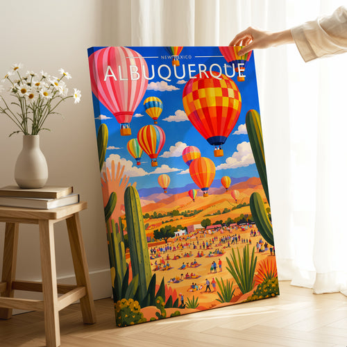 Albuquerque Travel Poster as a gallery-wrapped canvas