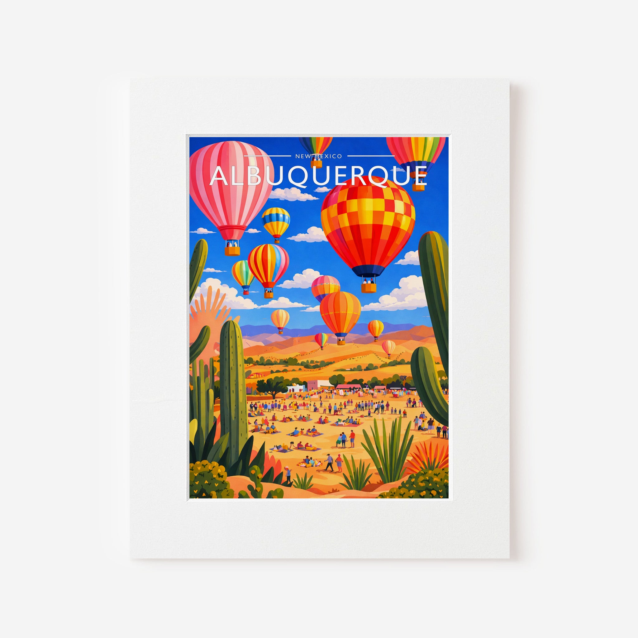 Albuquerque Travel Poster in a white mount