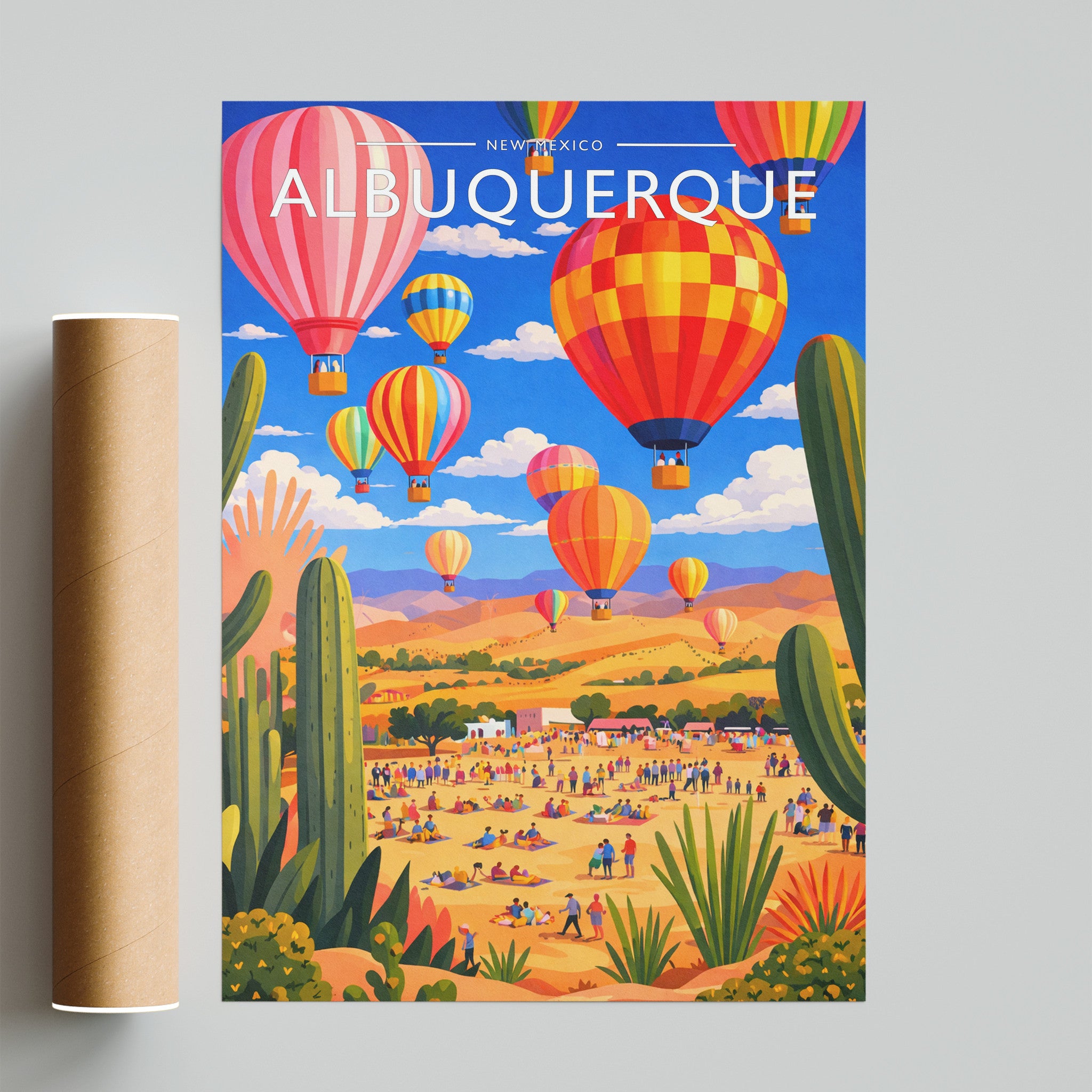 Albuquerque Travel Poster - fine art print with shipping tube
