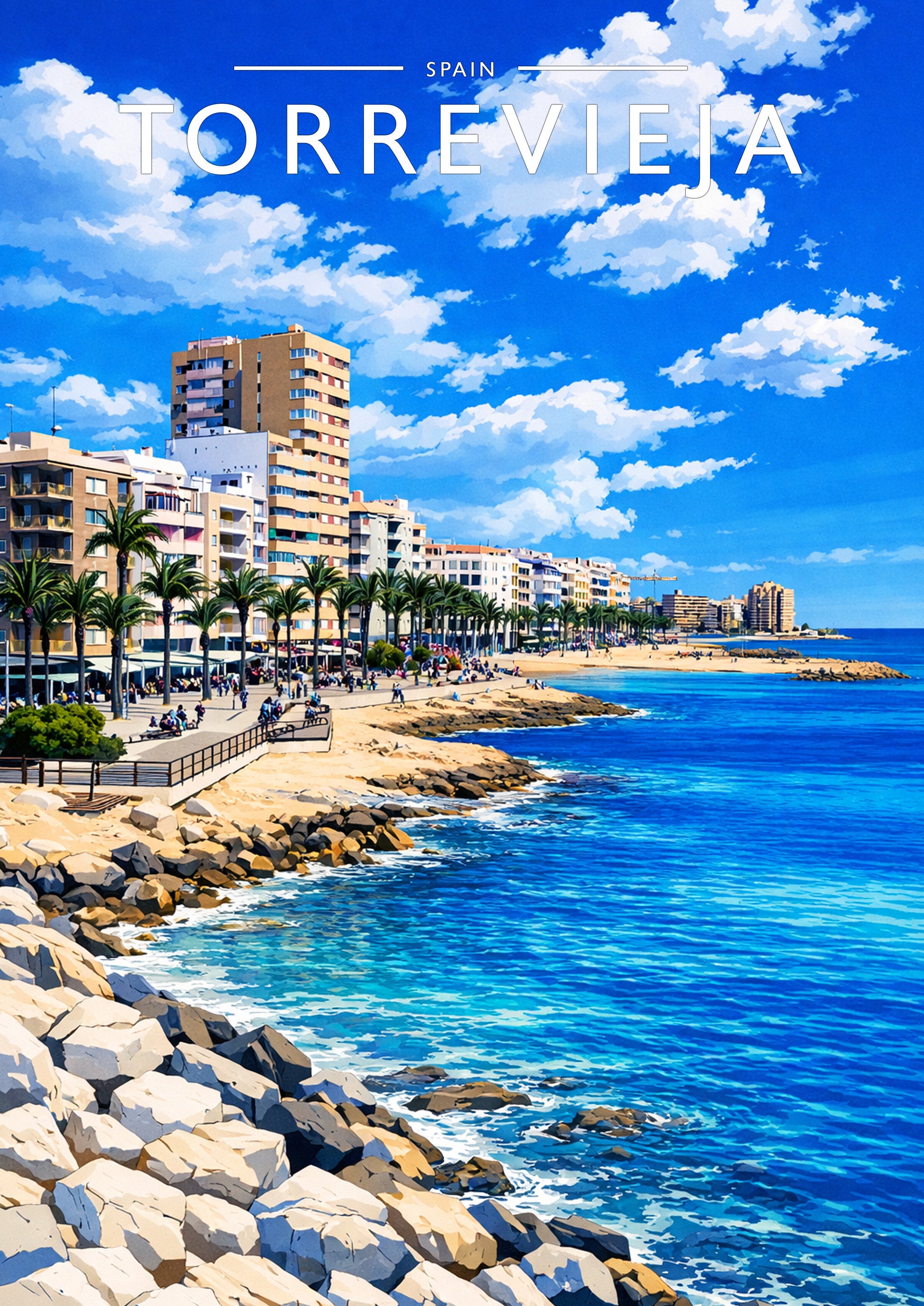 Torrevieja Travel Poster - A4 travel poster print