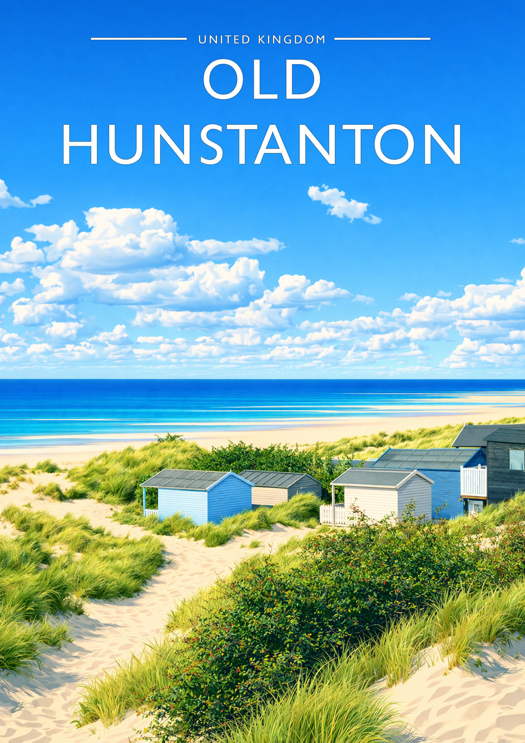 Old Hunstanton Travel Poster - A4 travel poster print