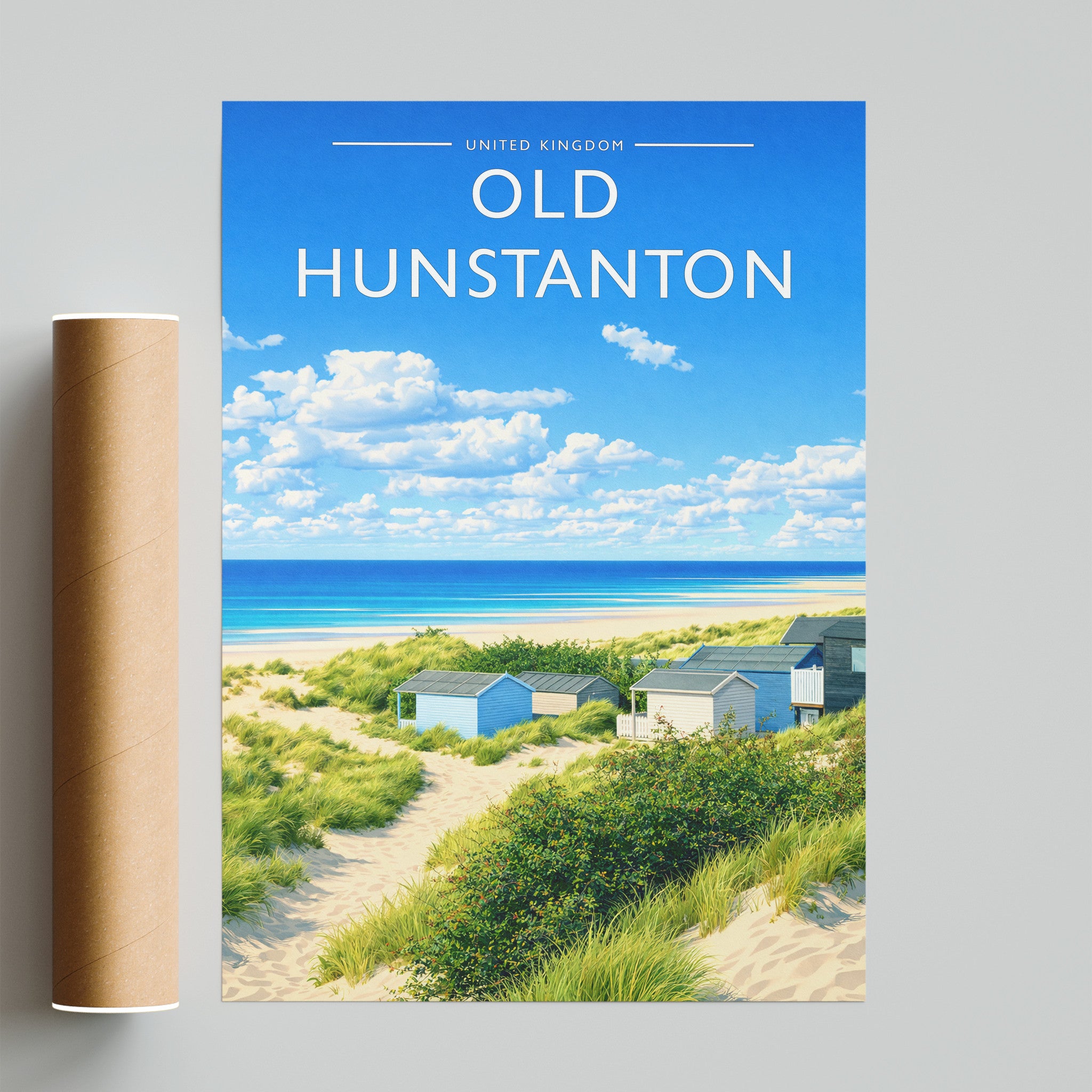 Old Hunstanton Travel Poster - fine art print with shipping tube