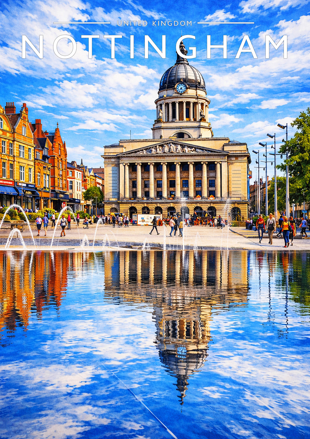 Nottingham #2 Travel Poster - A4 travel poster print