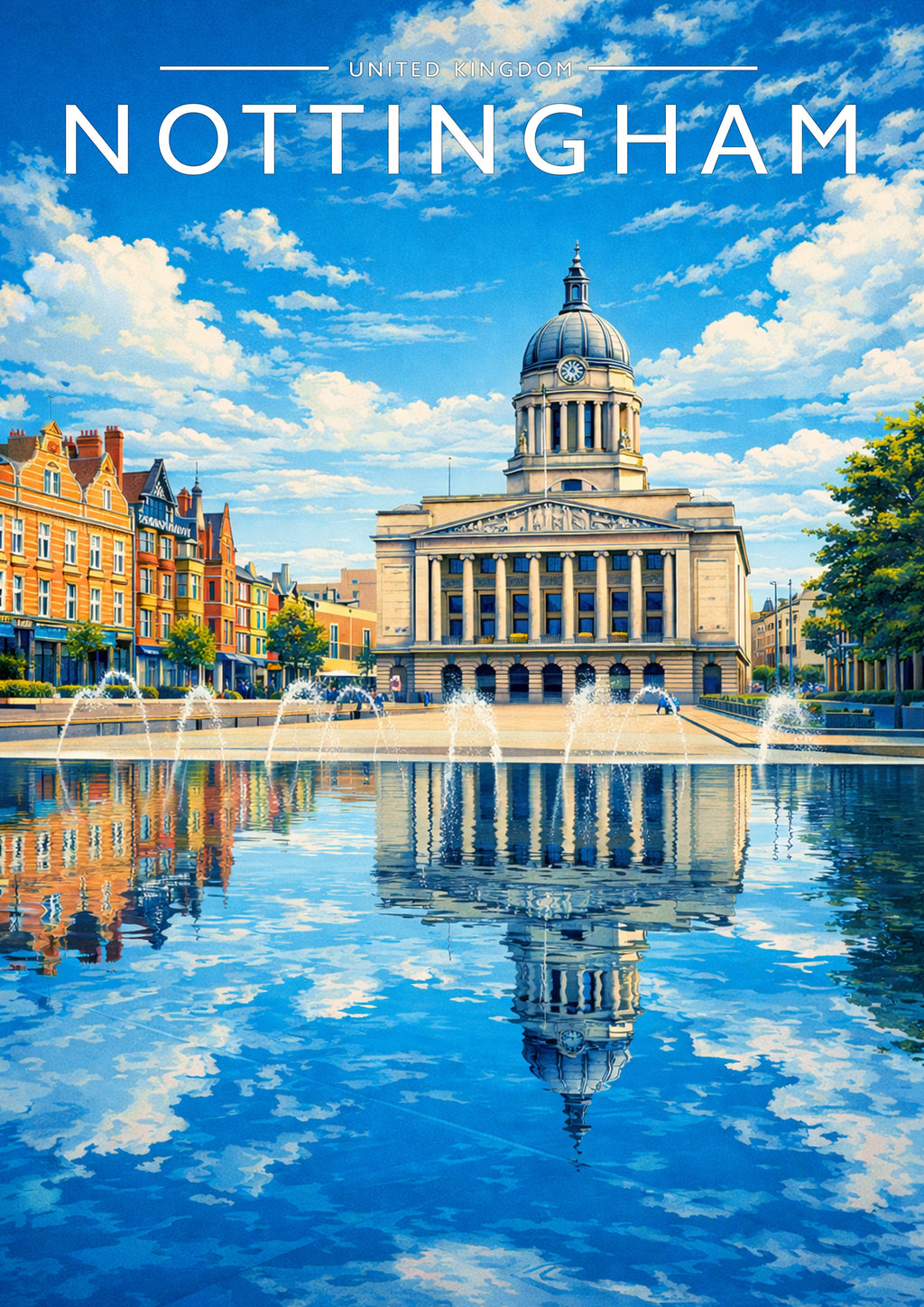 Nottingham #3 Travel Poster - A4 travel poster print