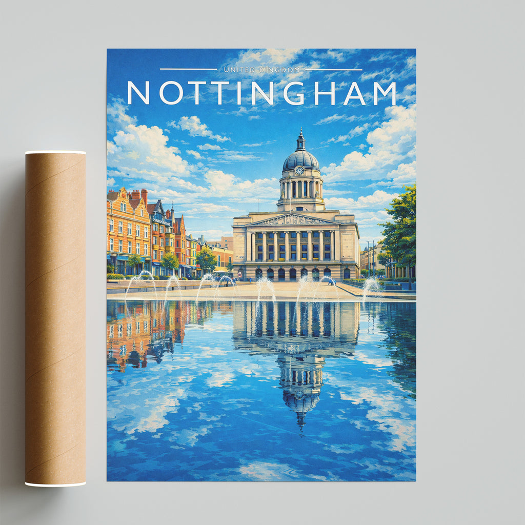 Nottingham #3 Travel Poster - fine art print with shipping tube