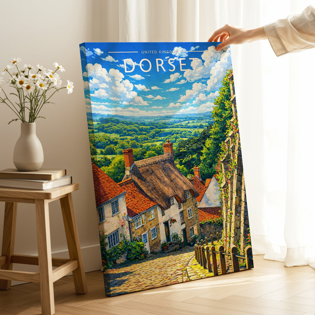Dorset Travel Poster as a gallery-wrapped canvas