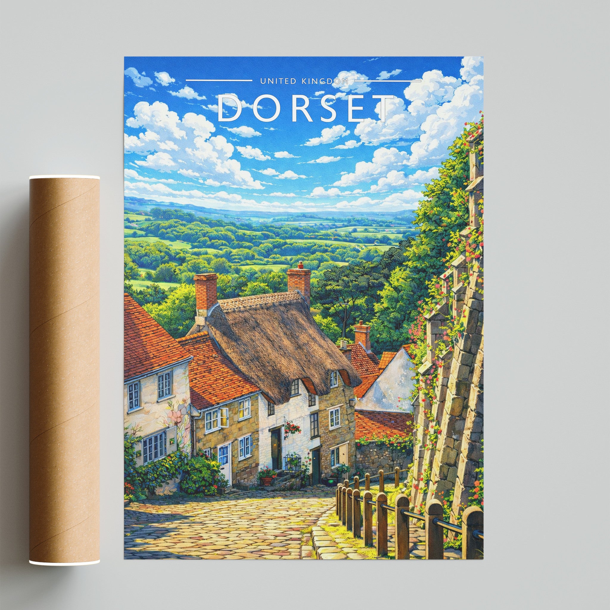 Dorset Travel Poster - fine art print with shipping tube
