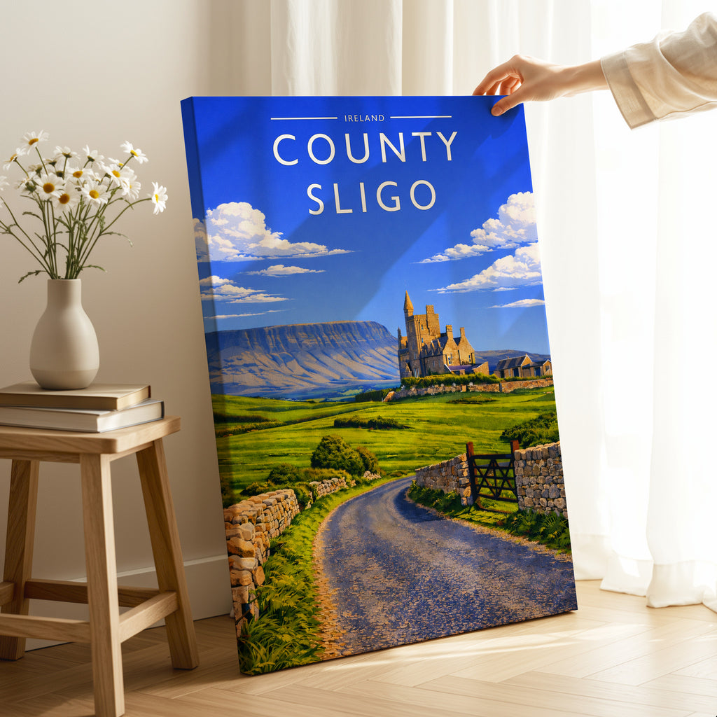 County Sligo Travel Poster as a gallery-wrapped canvas