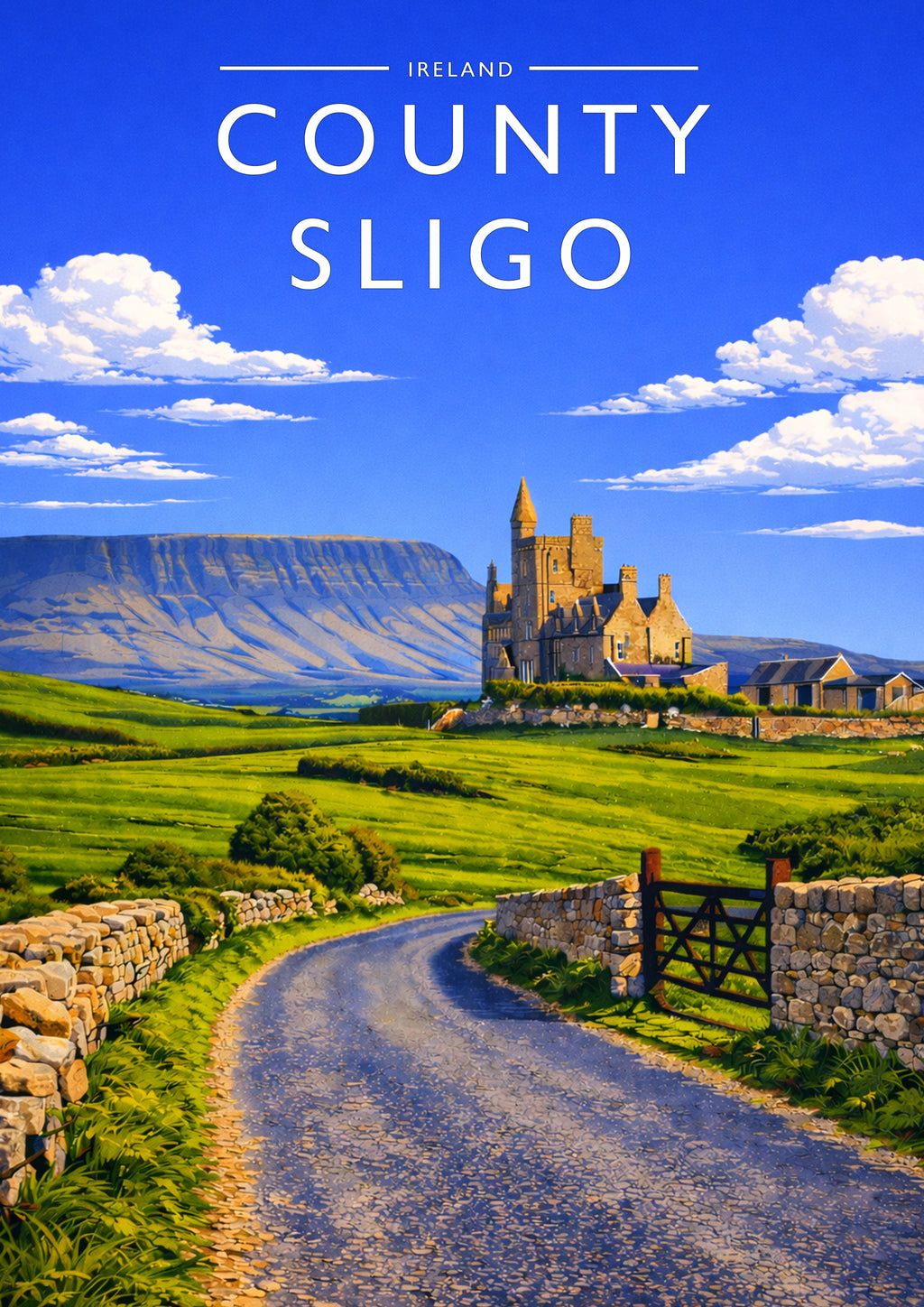 County Sligo Travel Poster - A4 travel poster print