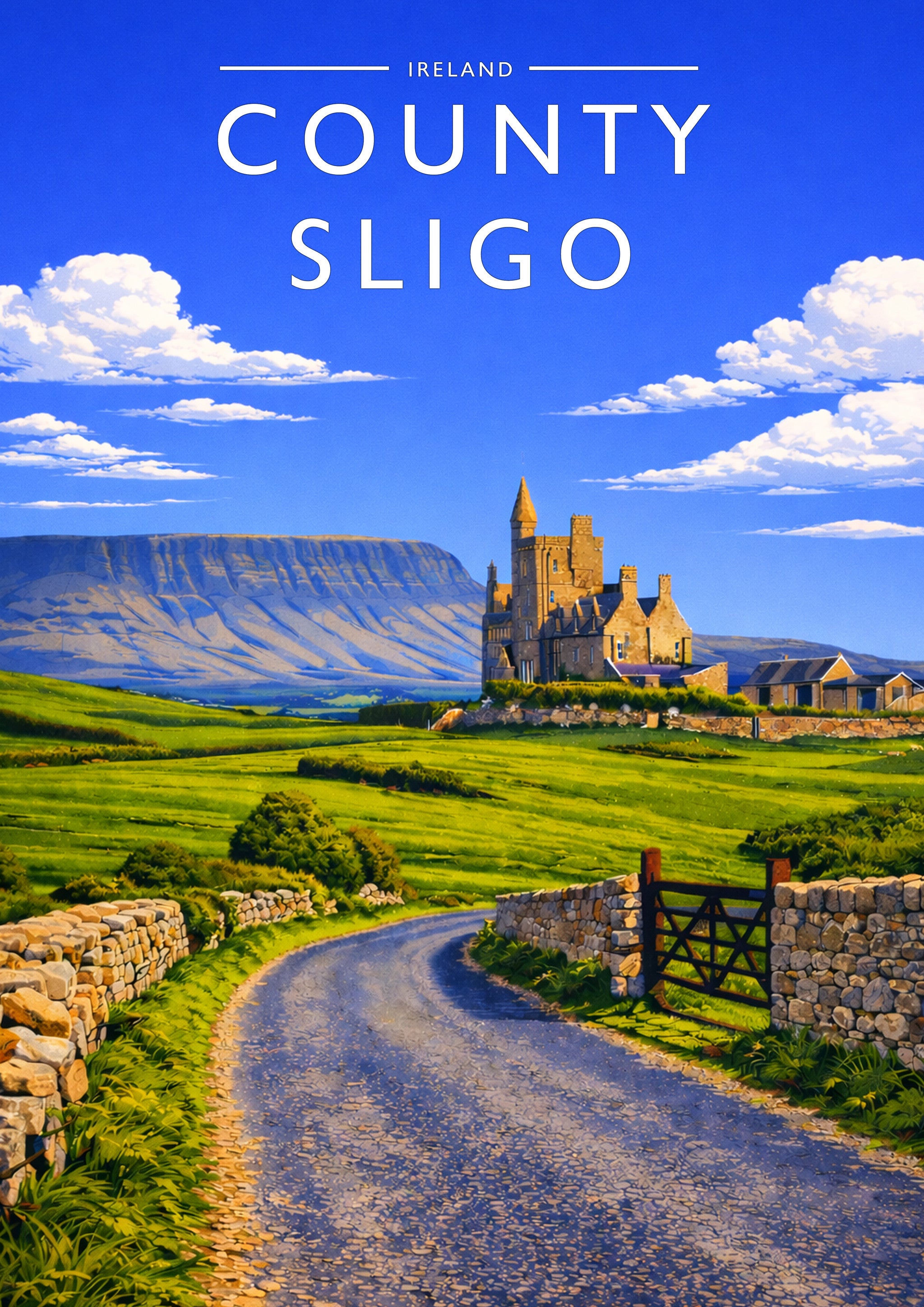 County Sligo Travel Poster - A4 travel poster print