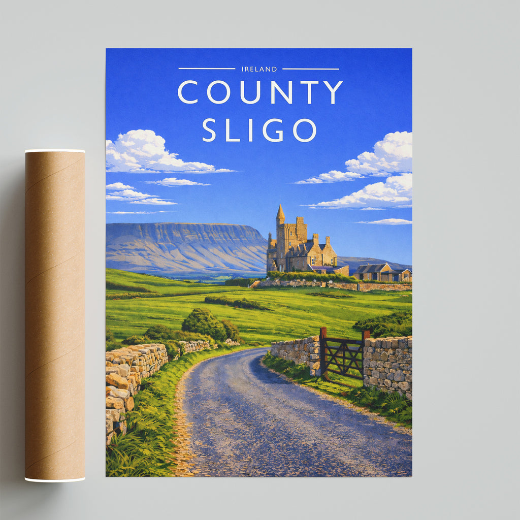 County Sligo Travel Poster - fine art print with shipping tube