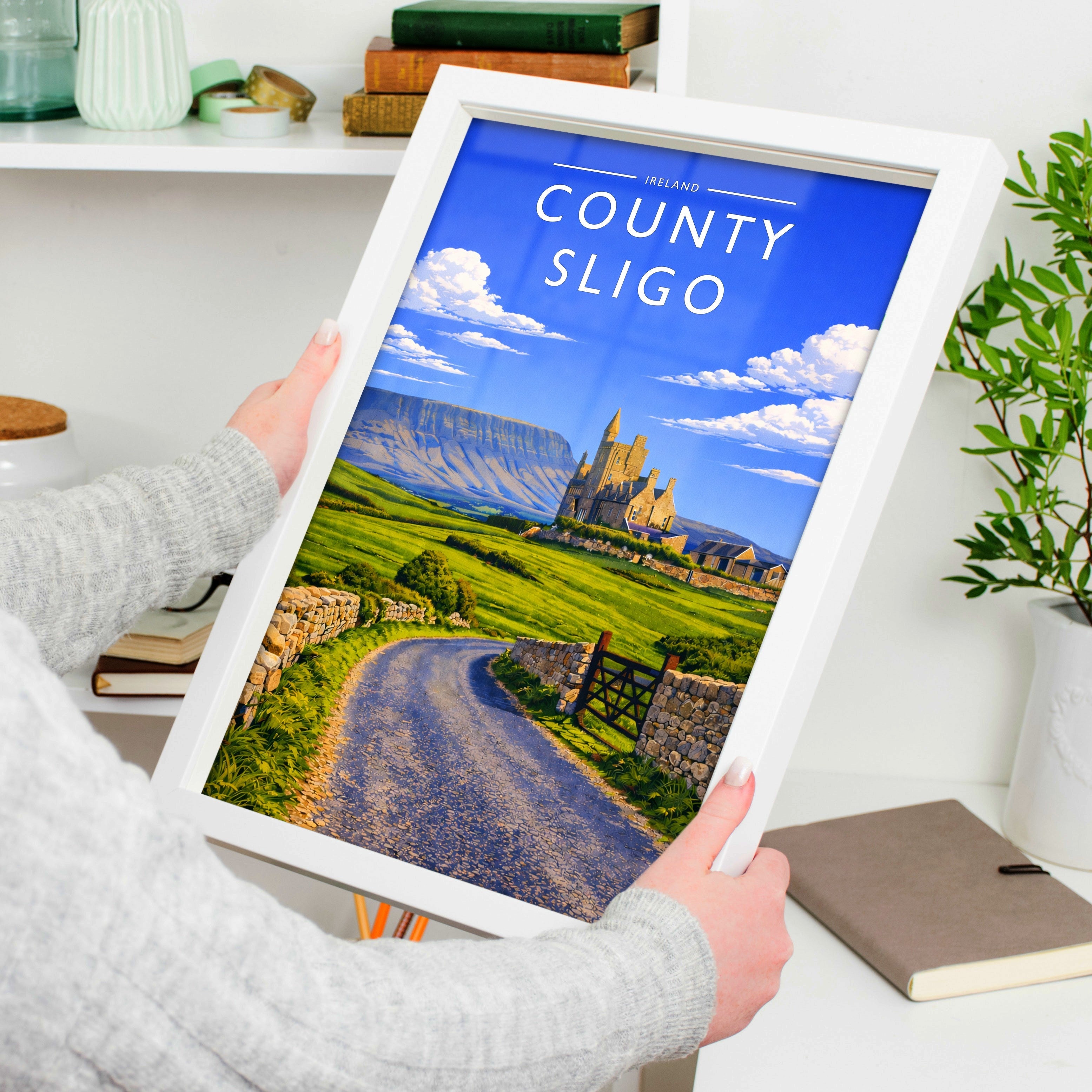 County Sligo Travel Poster held in a white frame