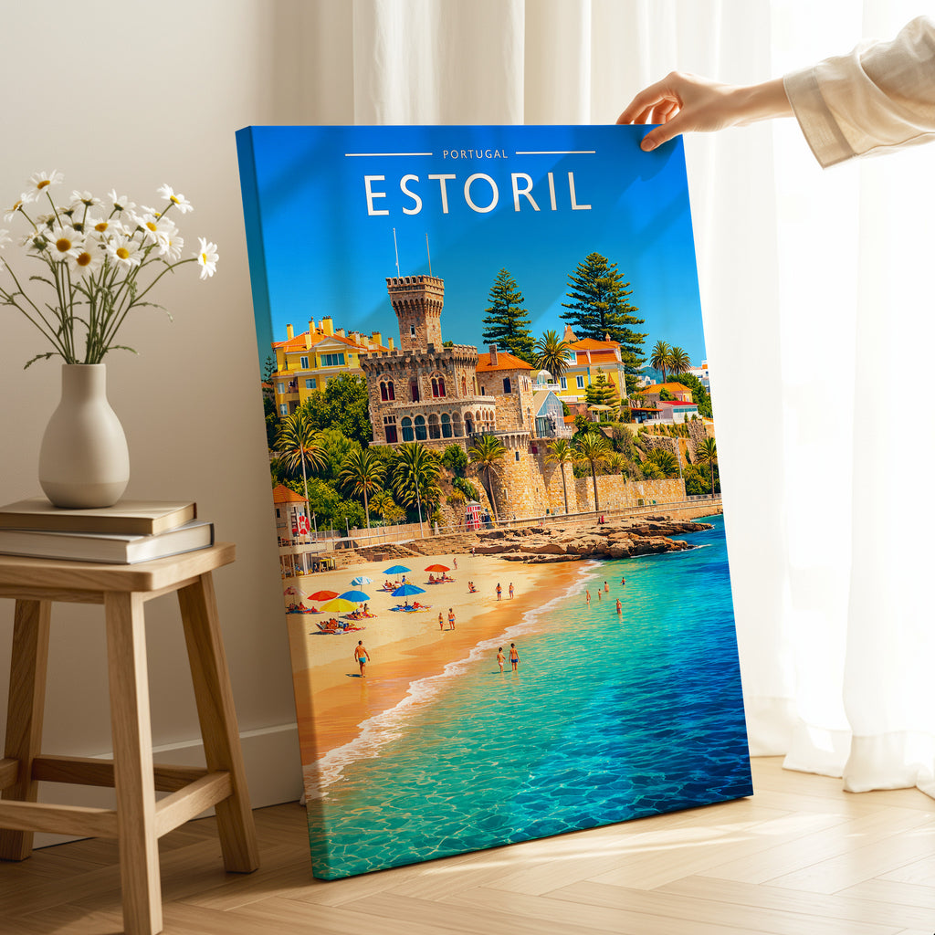 Estoril Travel Poster as a gallery-wrapped canvas