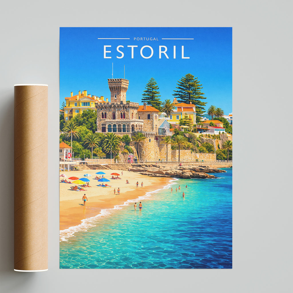 Estoril Travel Poster - fine art print with shipping tube