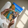 Staithes Travel Poster - A4 print held in hand