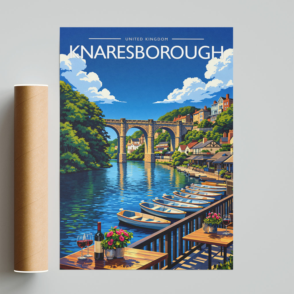 Knaresborough Travel Poster - fine art print with shipping tube