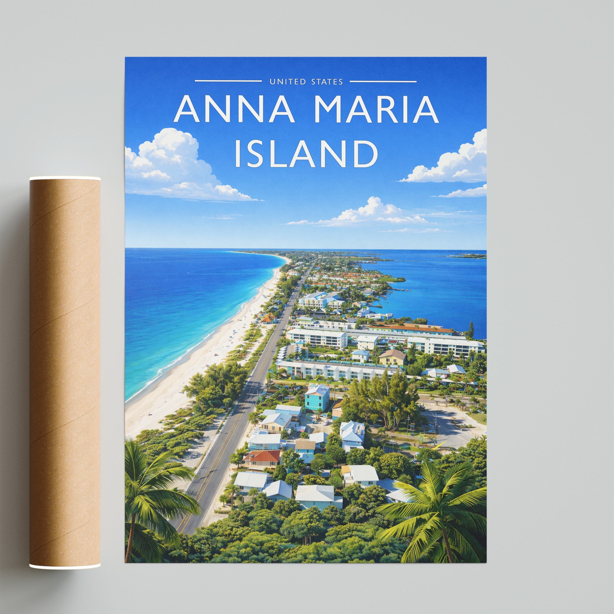 Anna Maria Island Travel Poster - fine art print with shipping tube