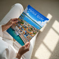 Poole Quay Travel Poster - A4 print held in hand