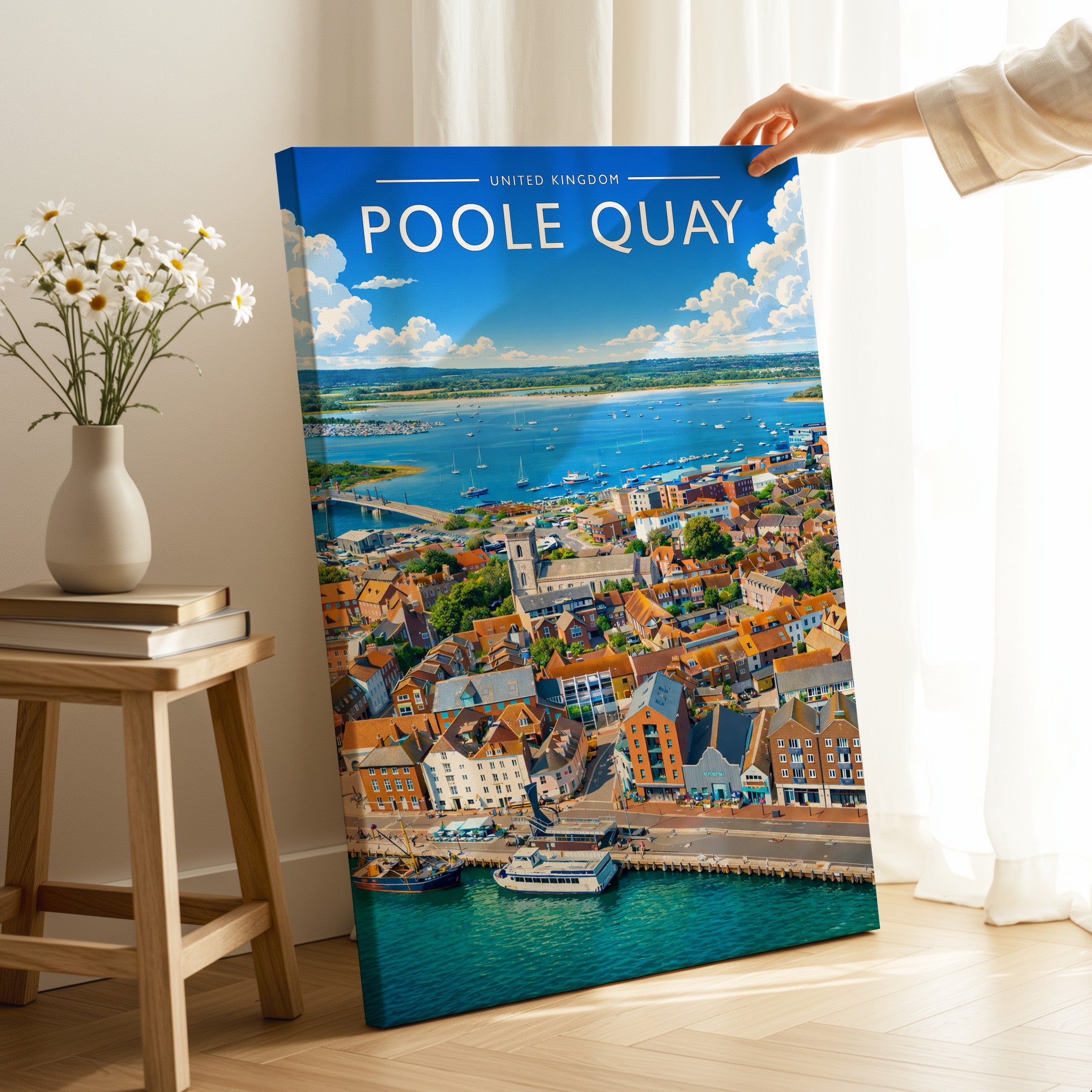 Poole Quay Travel Poster as a gallery-wrapped canvas